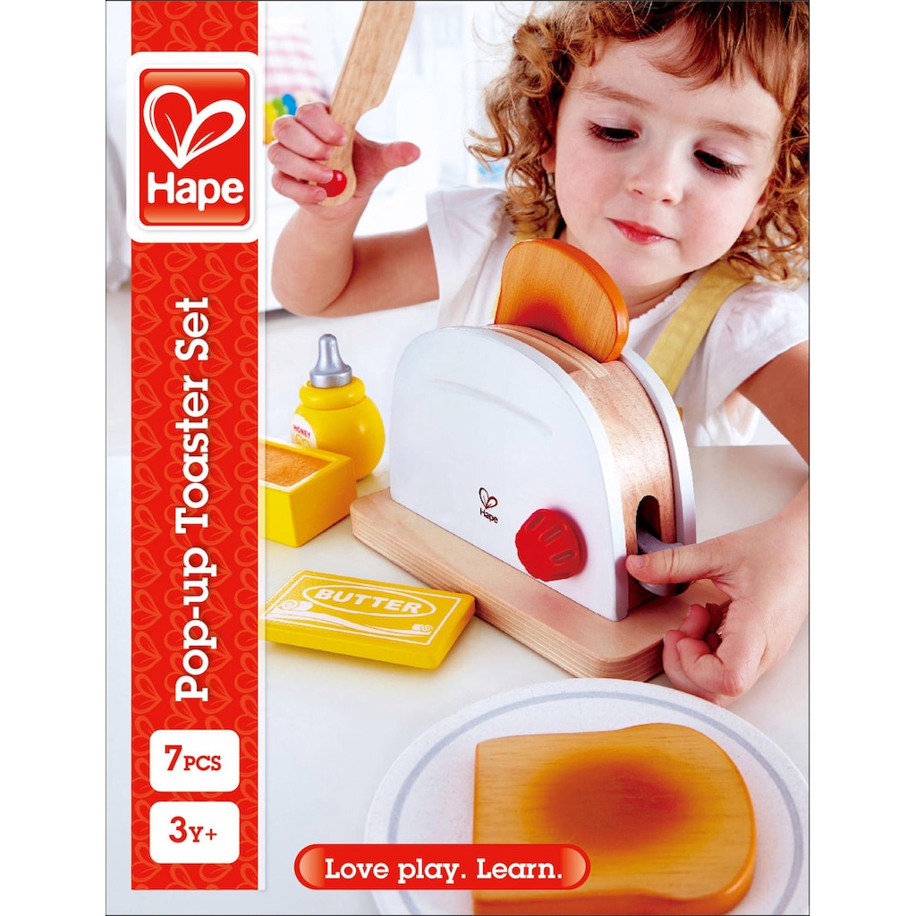 Hape Kinder-Toaster »Pop-Up-Toaster-Set, 7-tlg.«, (Set, 7 tlg.)