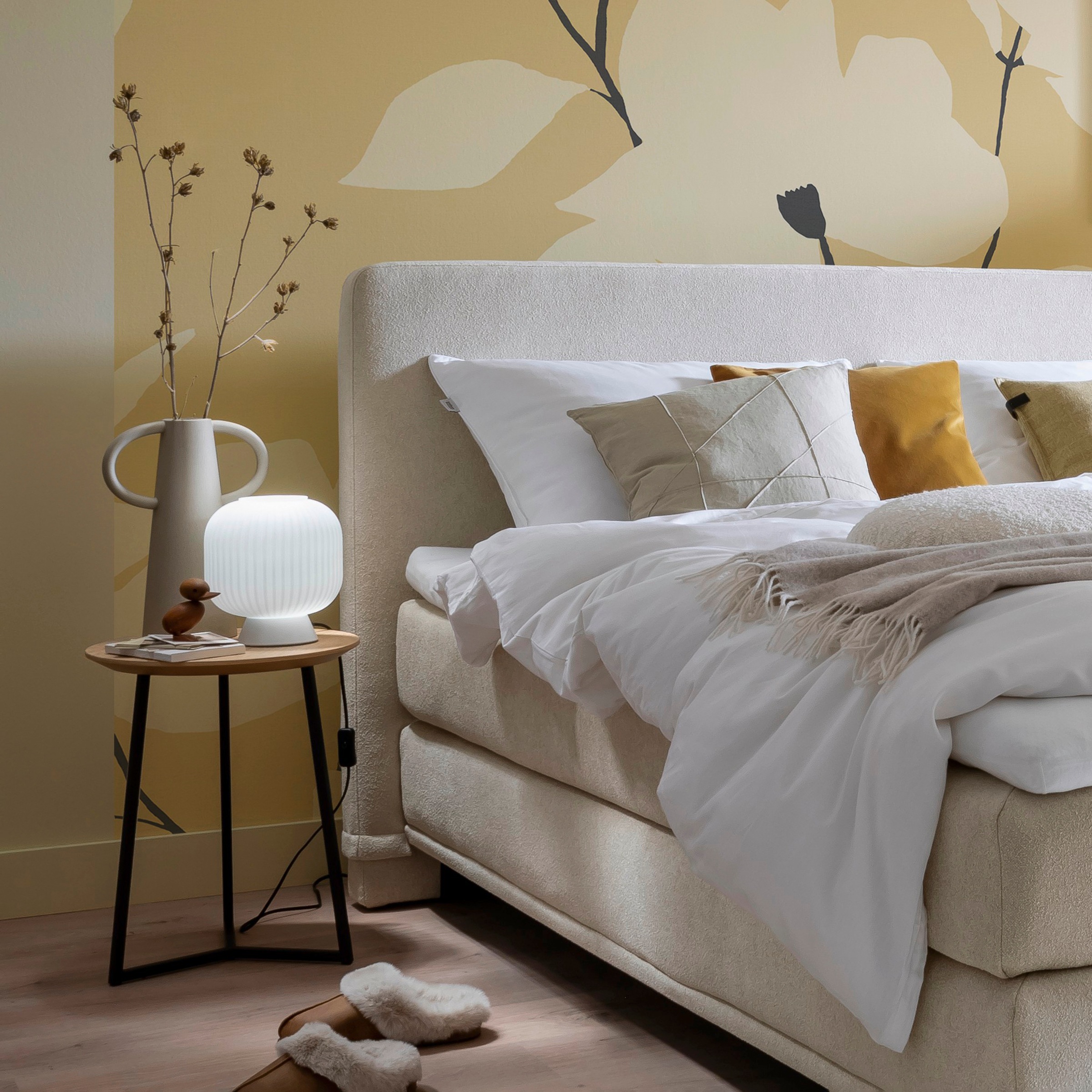 SCHÖNER WOHNEN-Kollektion LED Tischleuchte »NAMI« E27 1 Stk. SCHÖNER WOHNEN Kollektion, Schnurschalter, geriffeltes Glas