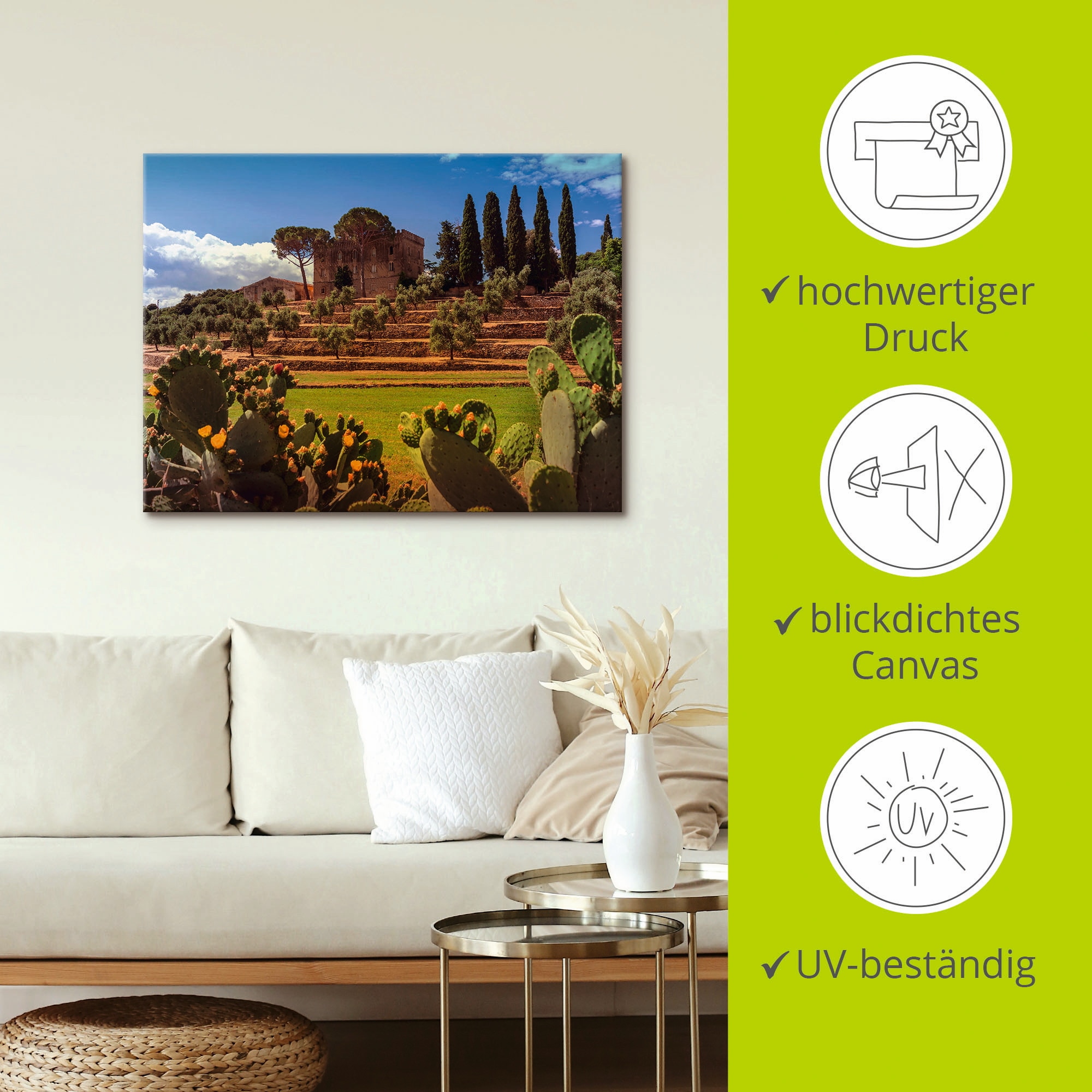 Artland Wandbild »Toskana I«, Europa, (1 St.), als Leinwandbild, Poster in verschied. Größen