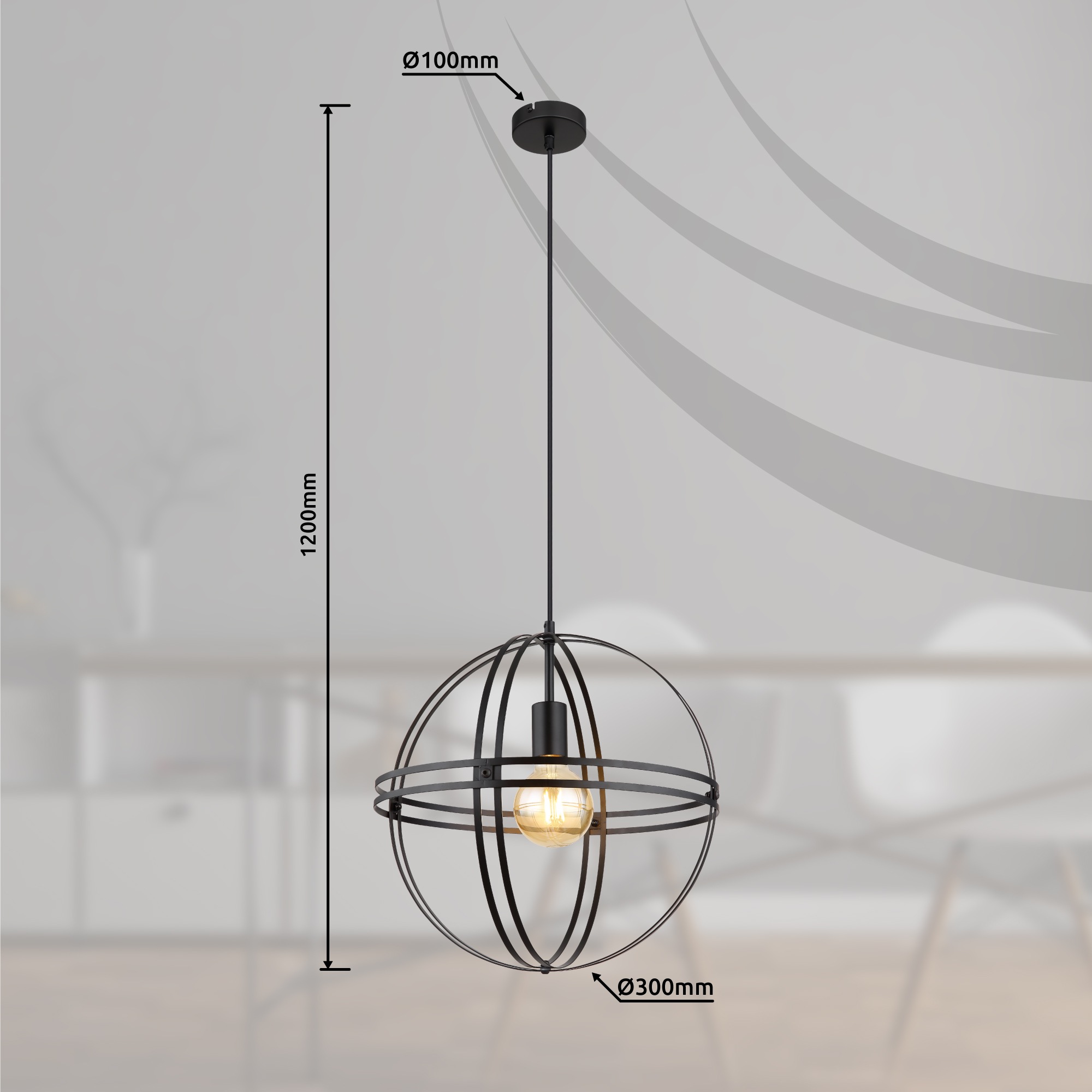 GLOBO LIGHTING Hängeleuchte »TAMARA«, Leuchtmittel E27 | ohne Leuchtmittel, Hängelampe/Pendelleuchte/Esszimmer/Wohnzimmer/Esstisch