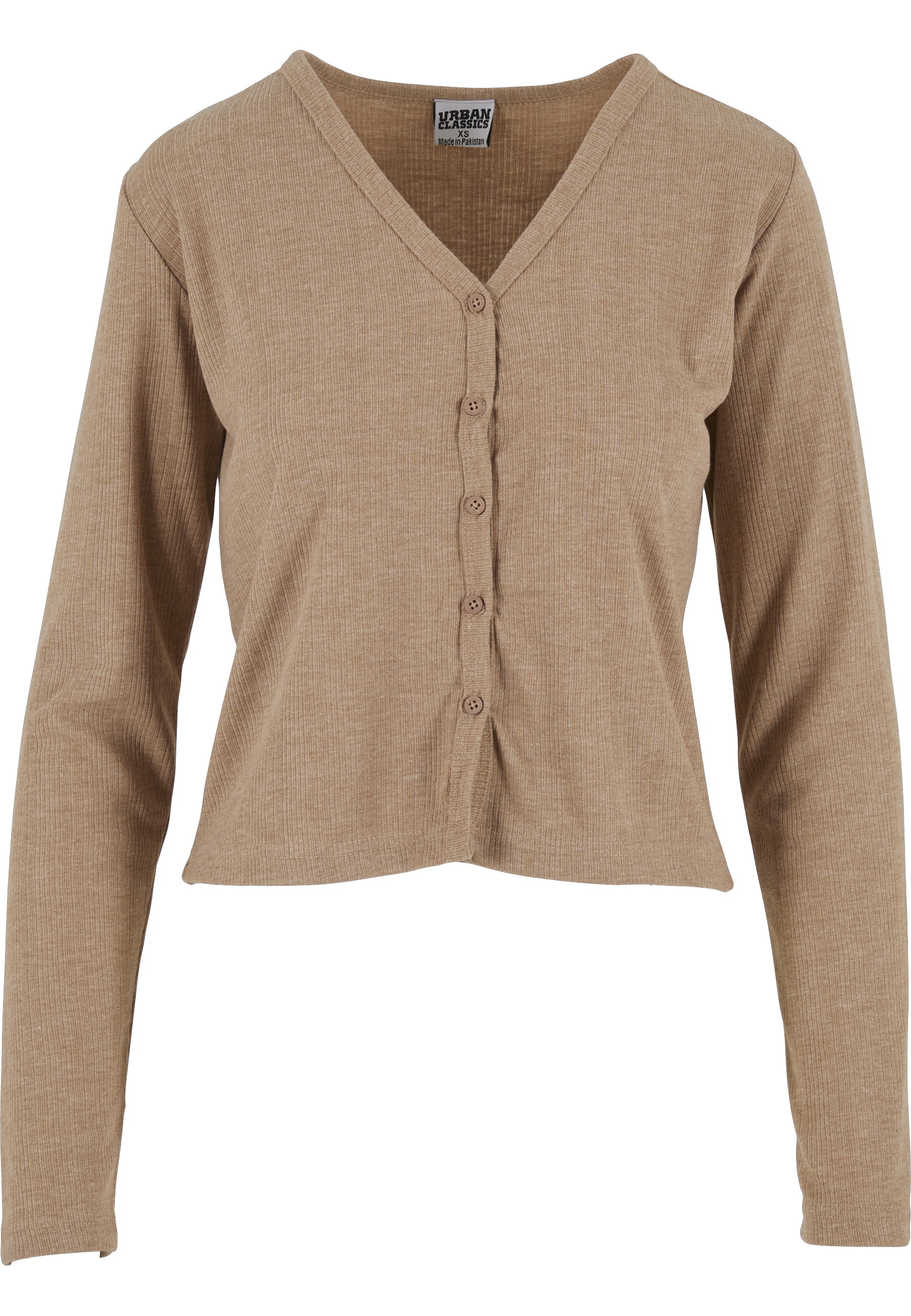 URBAN CLASSICS Strickjacke "Urban Classics Ladies Rib Cardigan" 1 Stk. günstig online kaufen