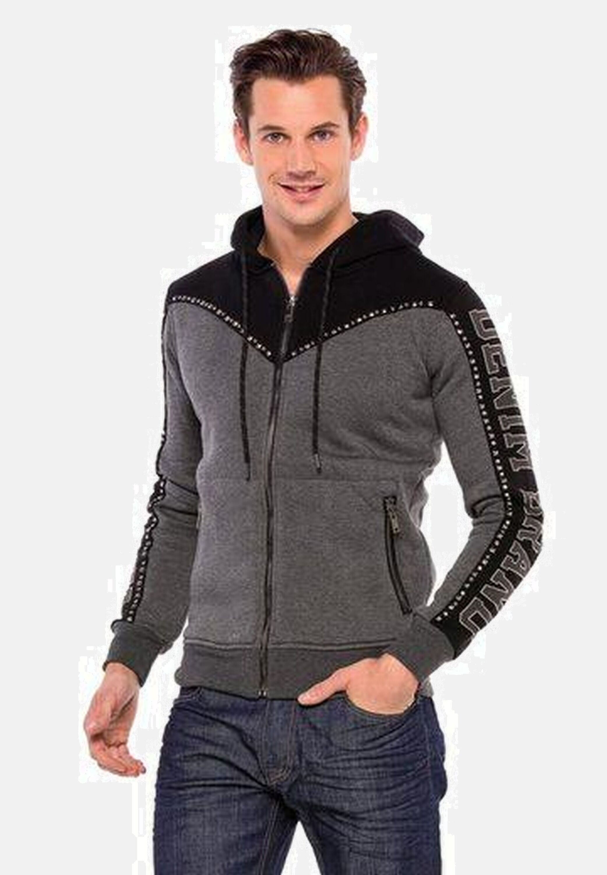 Cipo & Baxx Sweatjacke »Sweatjacke«, mit praktischen Kapuze, CL381