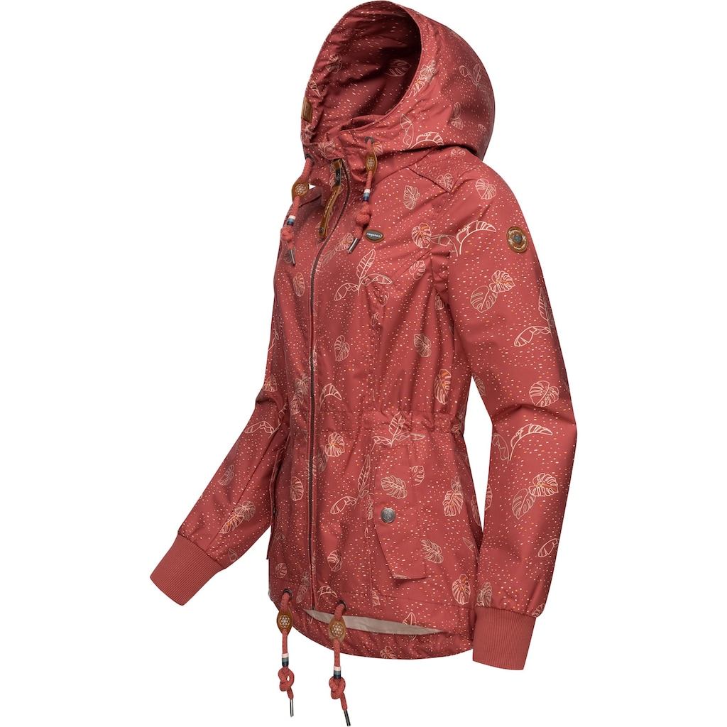 Ragwear Outdoorjacke »Danka Leaves«, mit Kapuze