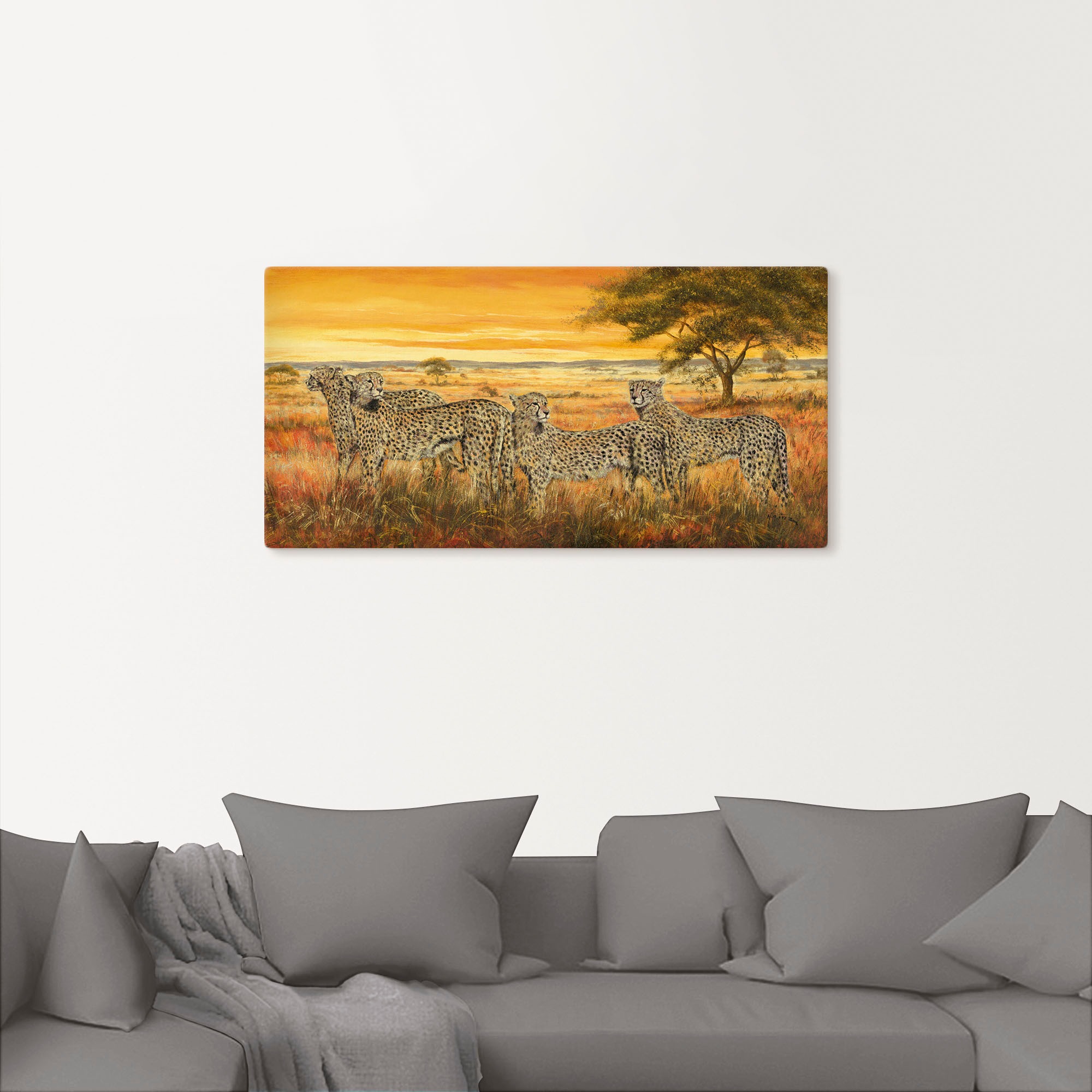 Artland Wandbild »4 Geparden«, Wildtiere, (1 St.), als Leinwandbild, Wandaufkleber in verschied. Größen