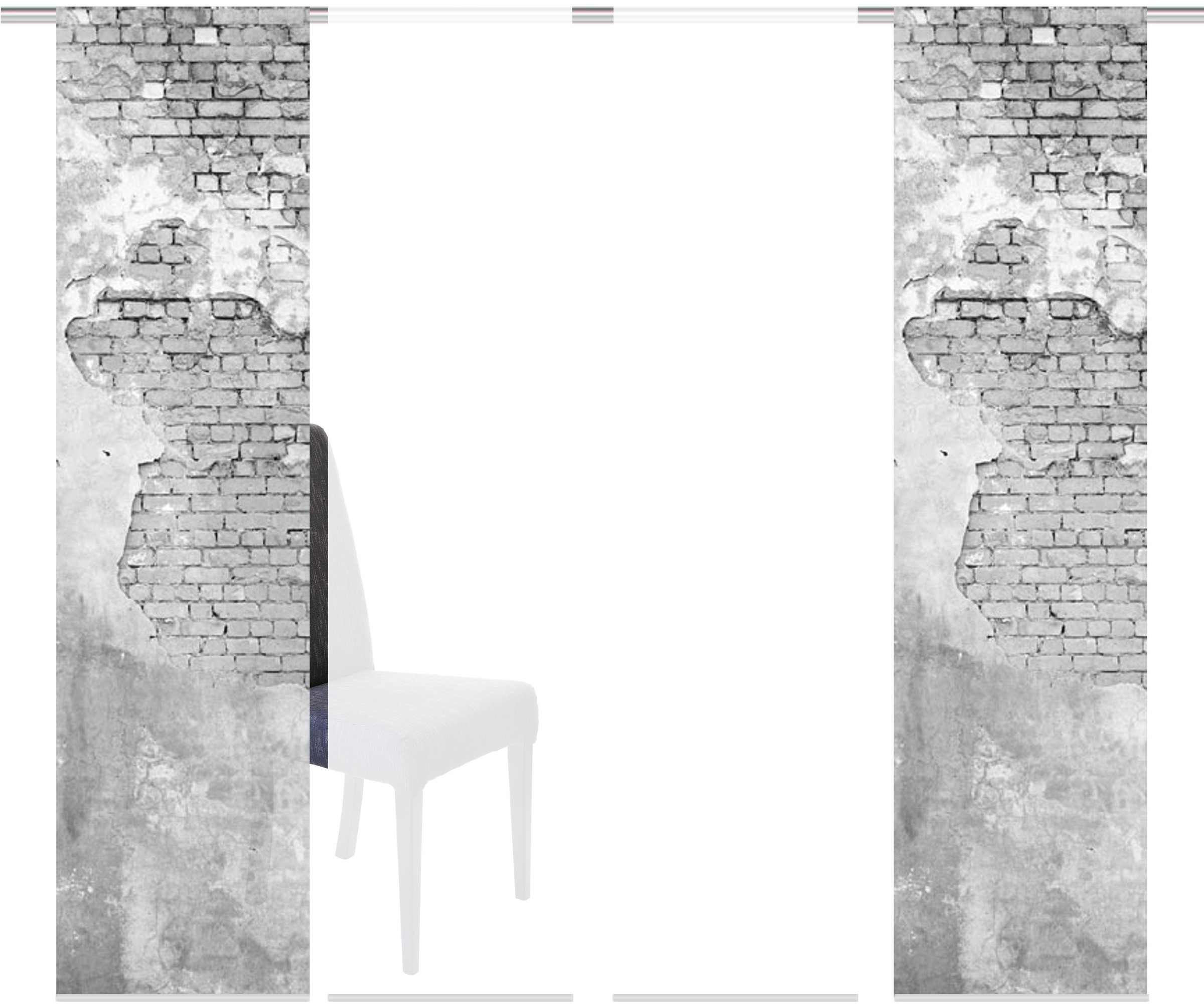 HOME WOHNIDEEN Schiebegardine »WALLONA 4ER SET«, (4 St.), HxB: 245x60