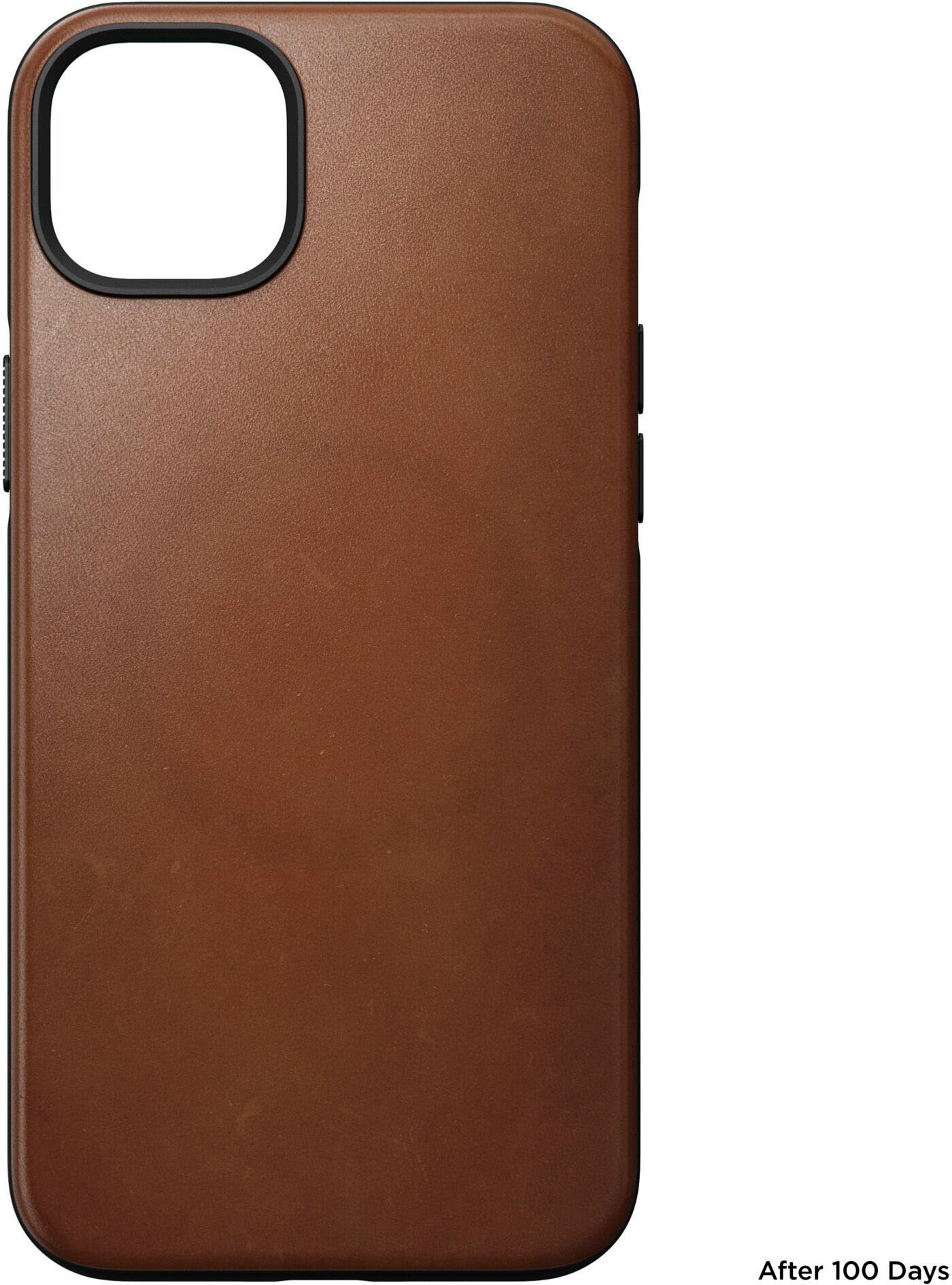 Nomad Handyhülle »Modern Leather Case iPhone 14 Max«, Polycarbonat und hochwertigem Echtleder