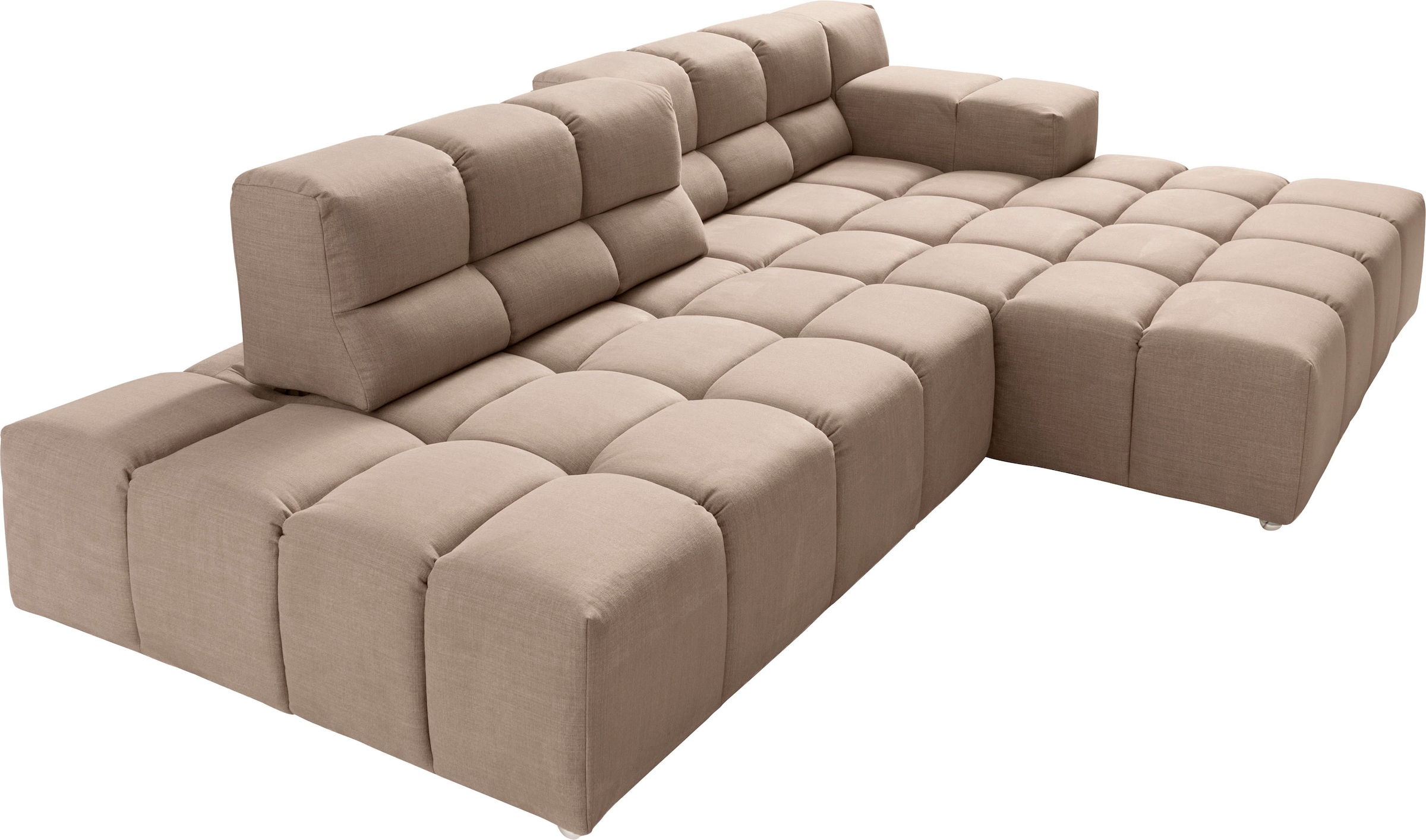 designwerk Ecksofa »Temple, Designsofa trifft hohen Sitzkomfort, L-Form«, Recamiere links oder rechts, mit Sitztiefenverstellung