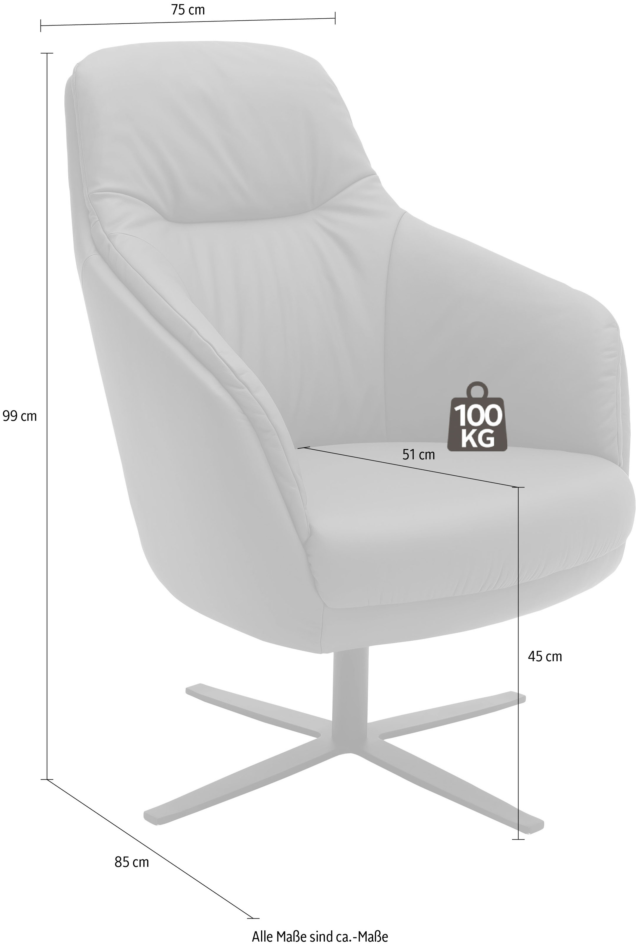 SCHÖNER WOHNEN-Kollektion Drehsessel »Sky Sessel bequemer Loungesessel mit tollem Sitzkomfort«, wahlweise mit Wippfunktion für noch mehr Wohlfühlkomfort