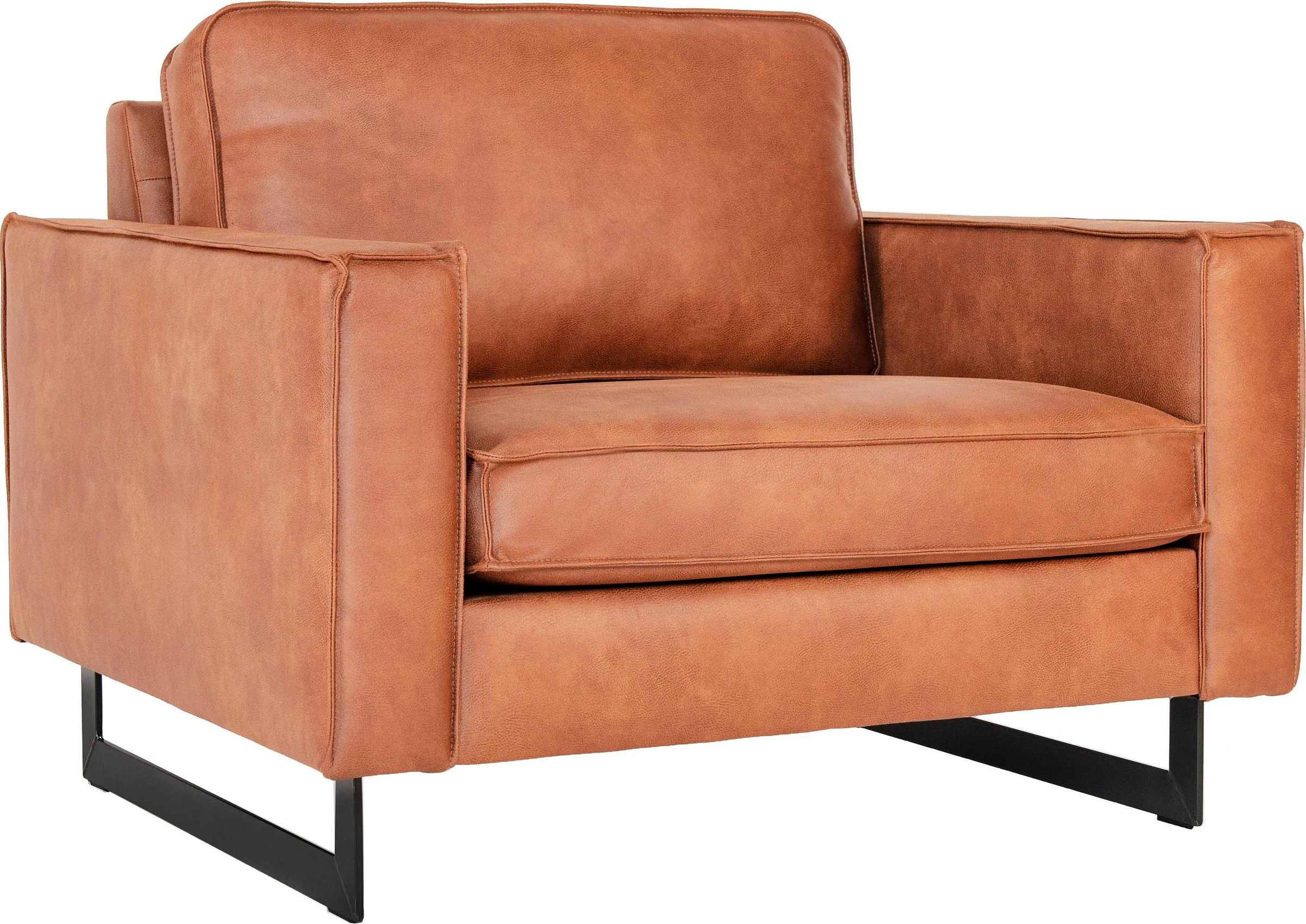 Thumbnail - PLACES OF STYLE Loveseat "Pinto 105 cm, Cord, Chenille, Lederoptik" mit Keder, Metallfüßen und auch in Cord Bezug erhält...