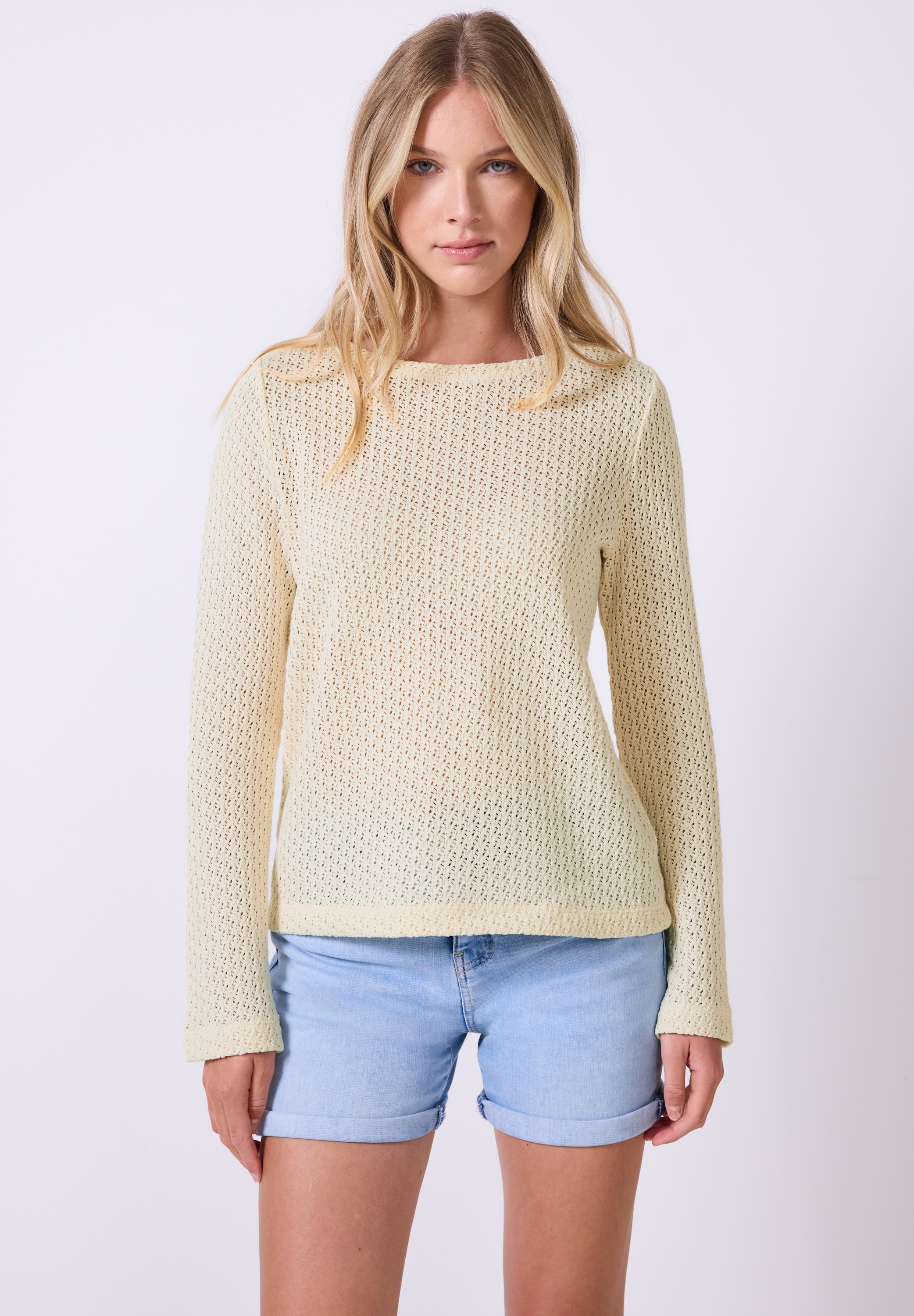 STREET ONE STUDIO Langarmshirt, aus Baumwolle mit Stretchante günstig online kaufen