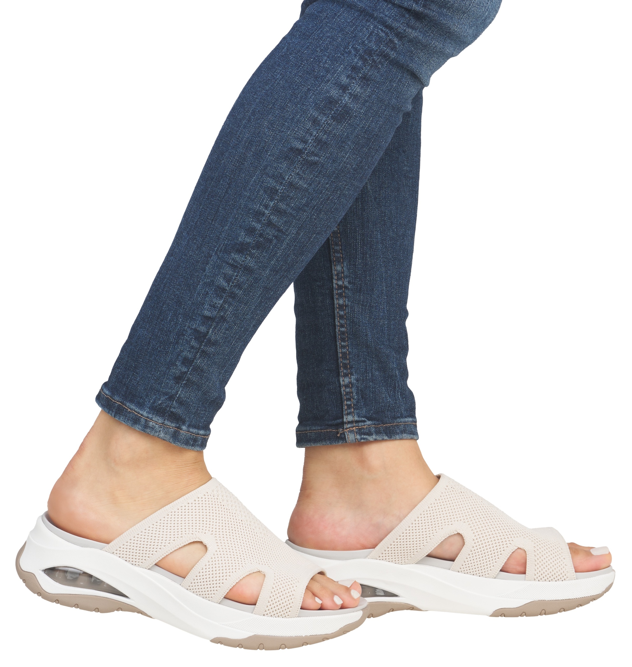 RIEKER Sport Pantolette »vegan«, Sommerschuh, Hausschuh, Keilabsatz, in der Maschine waschbar