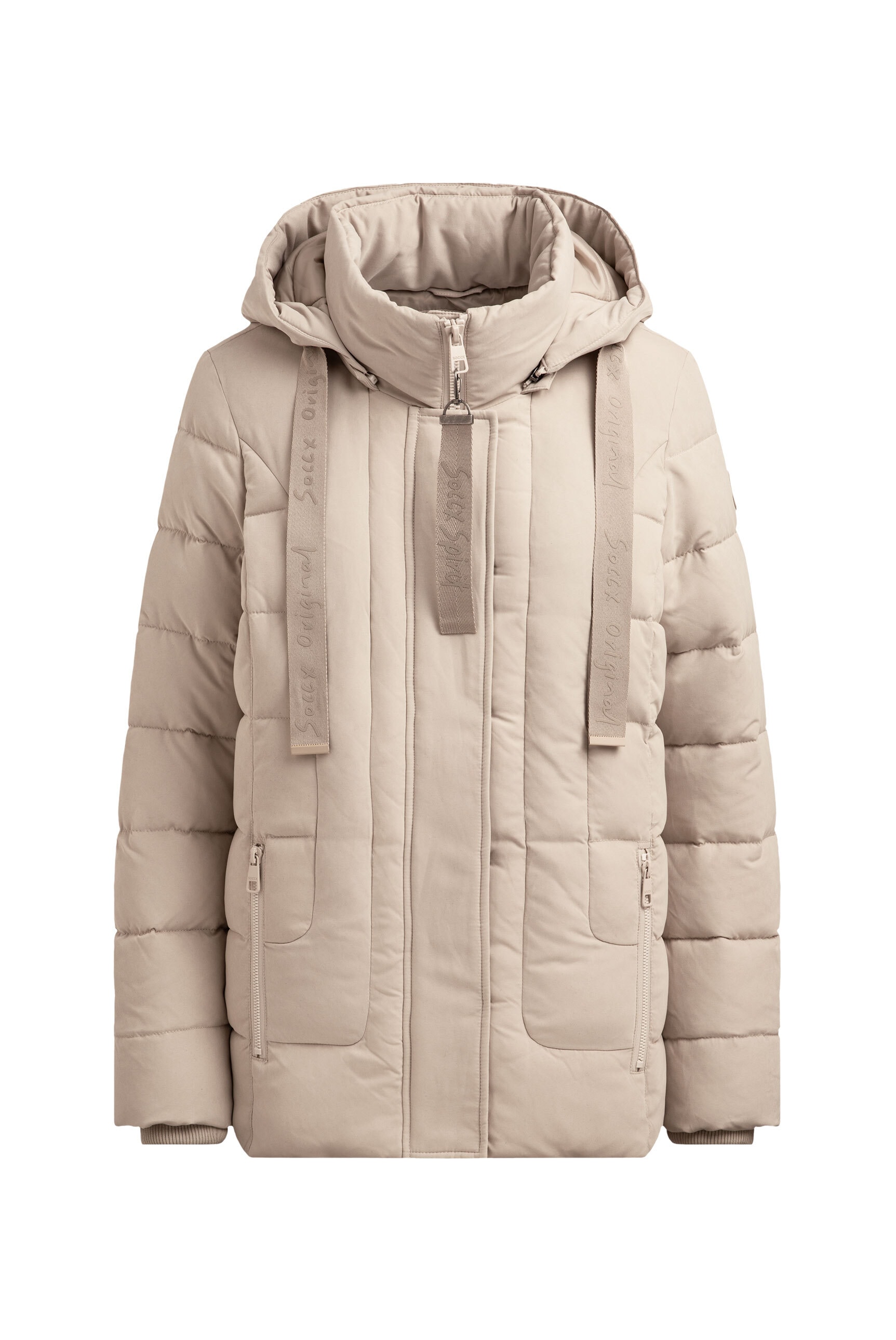 SOCCX Winterjacke mit Kapuze mit Reißverschluss an den Einschubtaschen