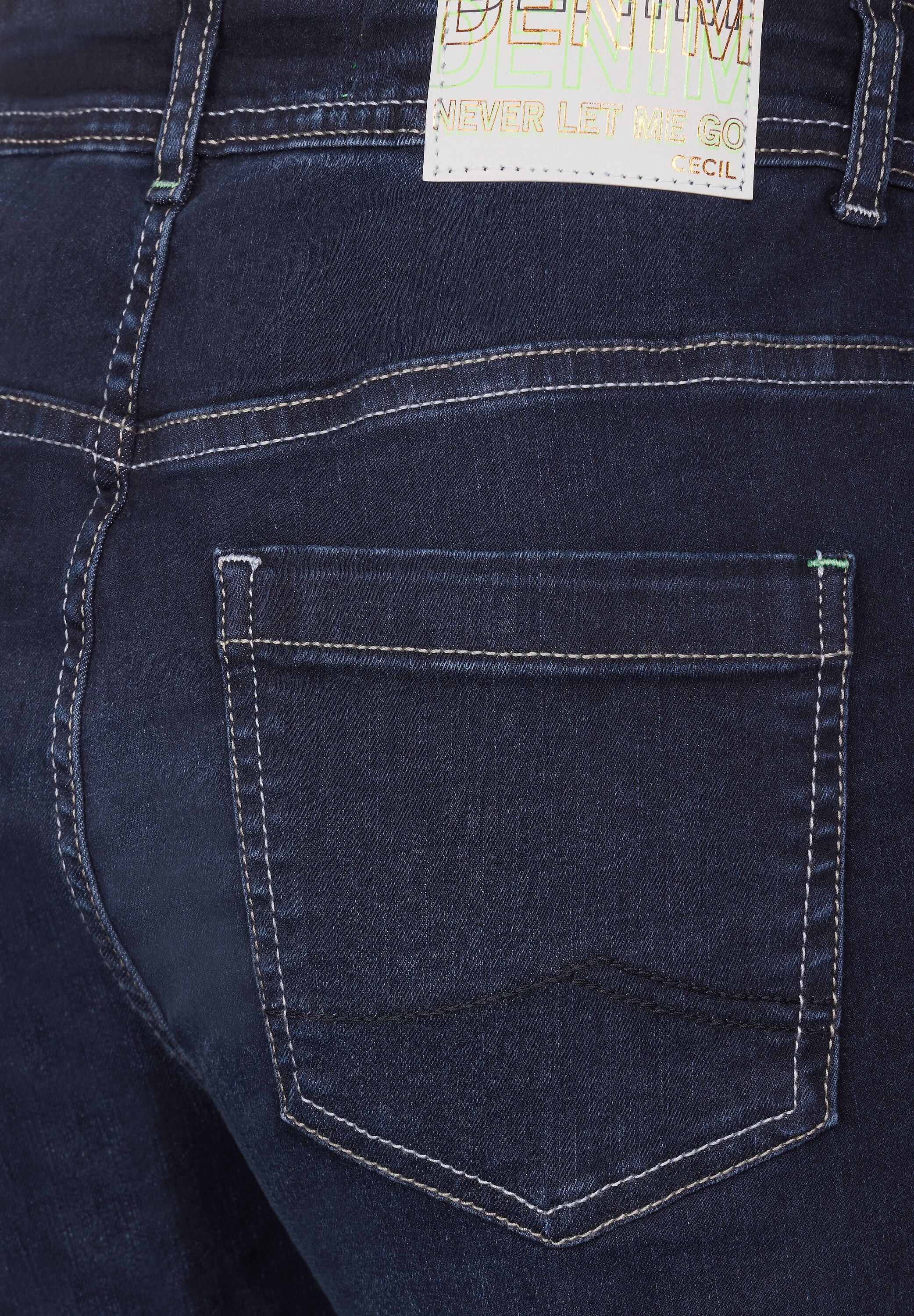 Cecil Slim-fit-Jeans »TORONTO«, in dunkelblauer Waschung