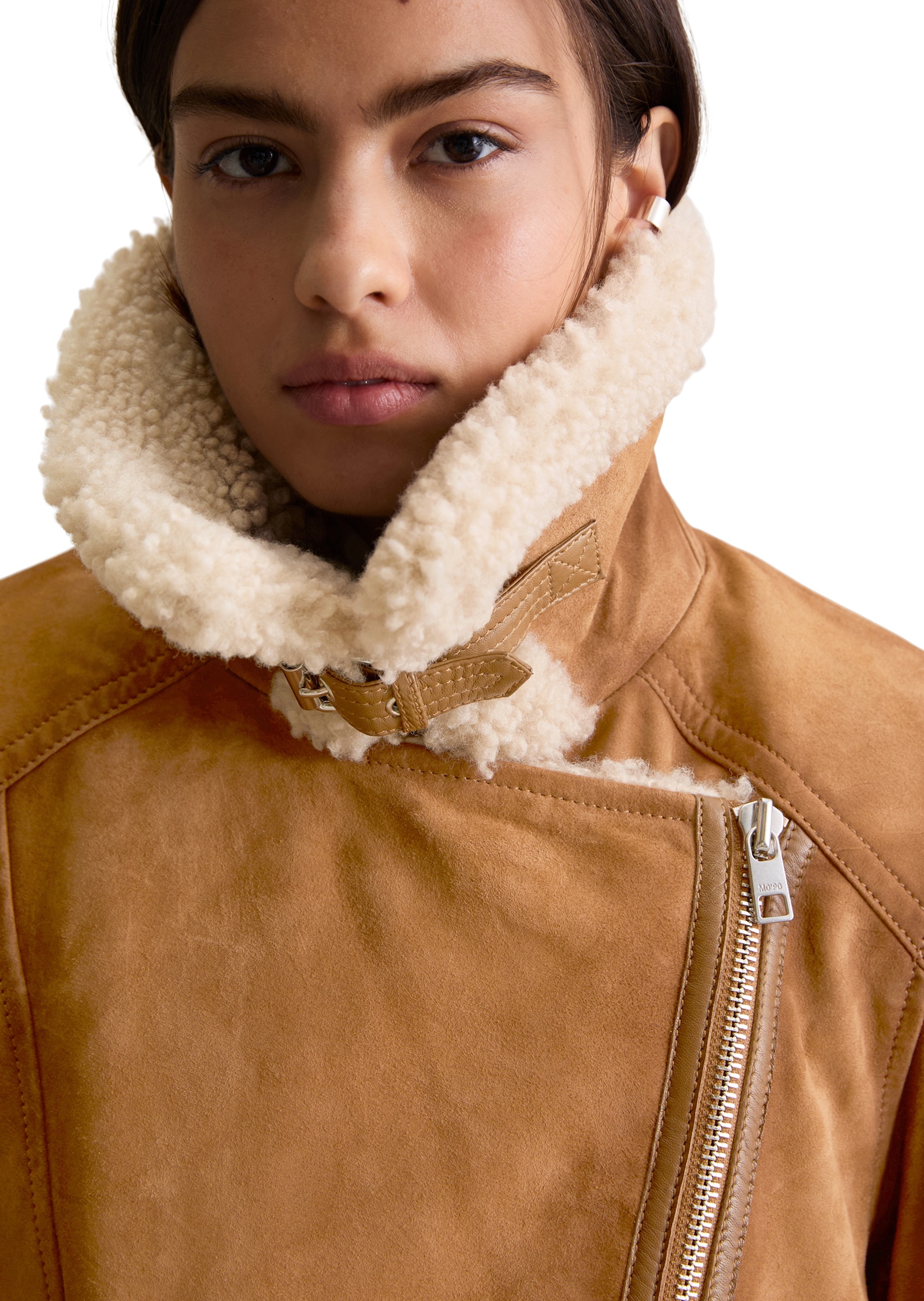 Marc O'Polo DENIM Lederjacke »mit Teddyplüsch«