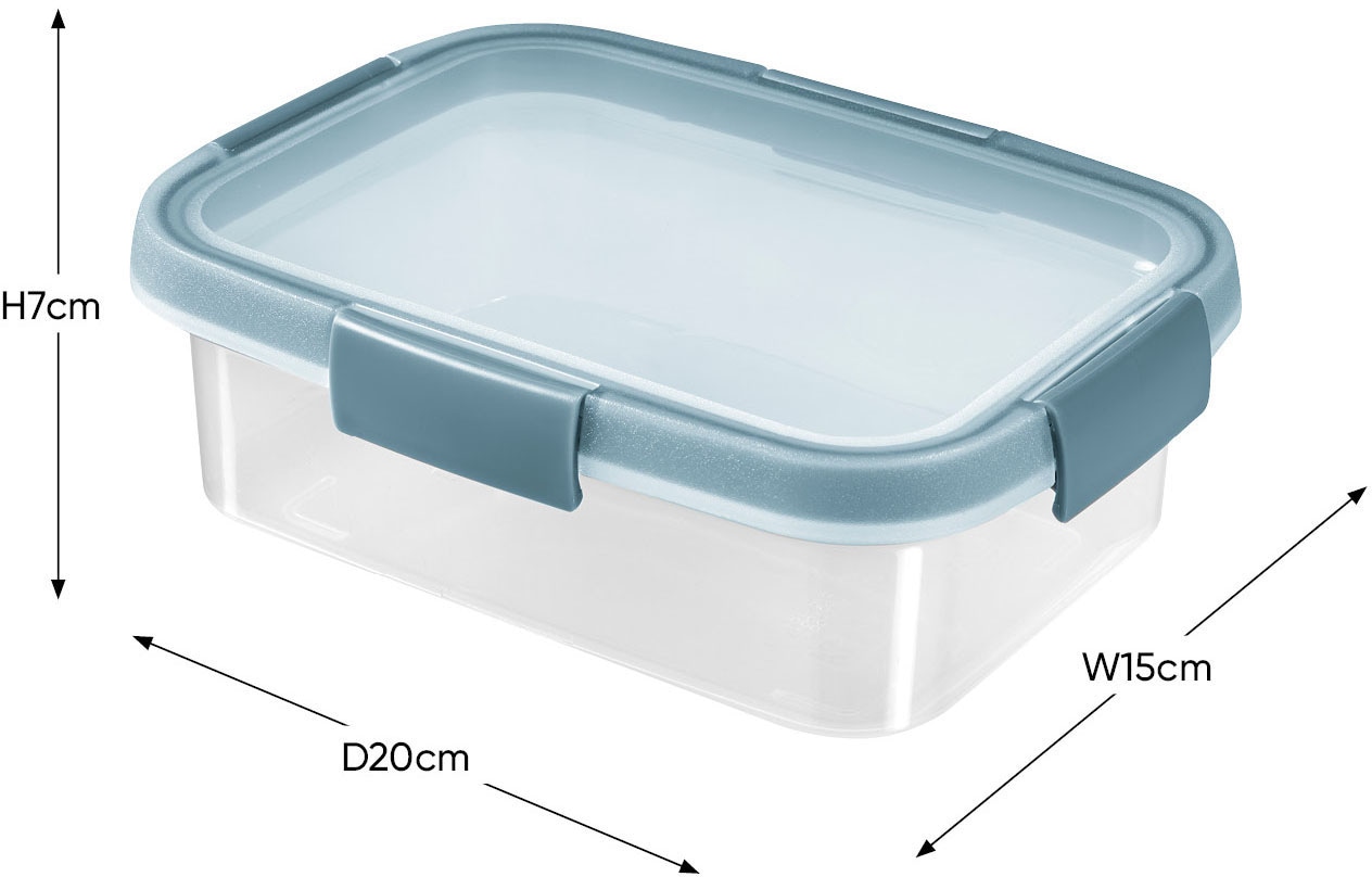 Curver Frischhaltedose »SMART ECO FRESH«, (Set, 4 tlg., bestehend aus 4 x Frischhaltedose-4 x 1,0 L rechteckig), 100% Recyclingmateria, 1 L