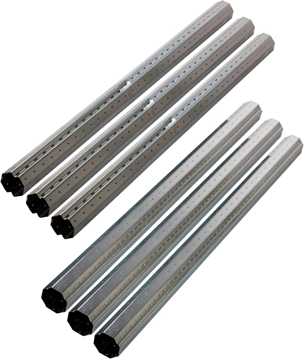 SCHELLENBERG Achtkantwelle "zum Aufwickeln eines Rollladens, Durchmesser 40 mm oder 60 mm", 130cm, 3 Stk., silber, Rollladenwellen, Rollladenwelle