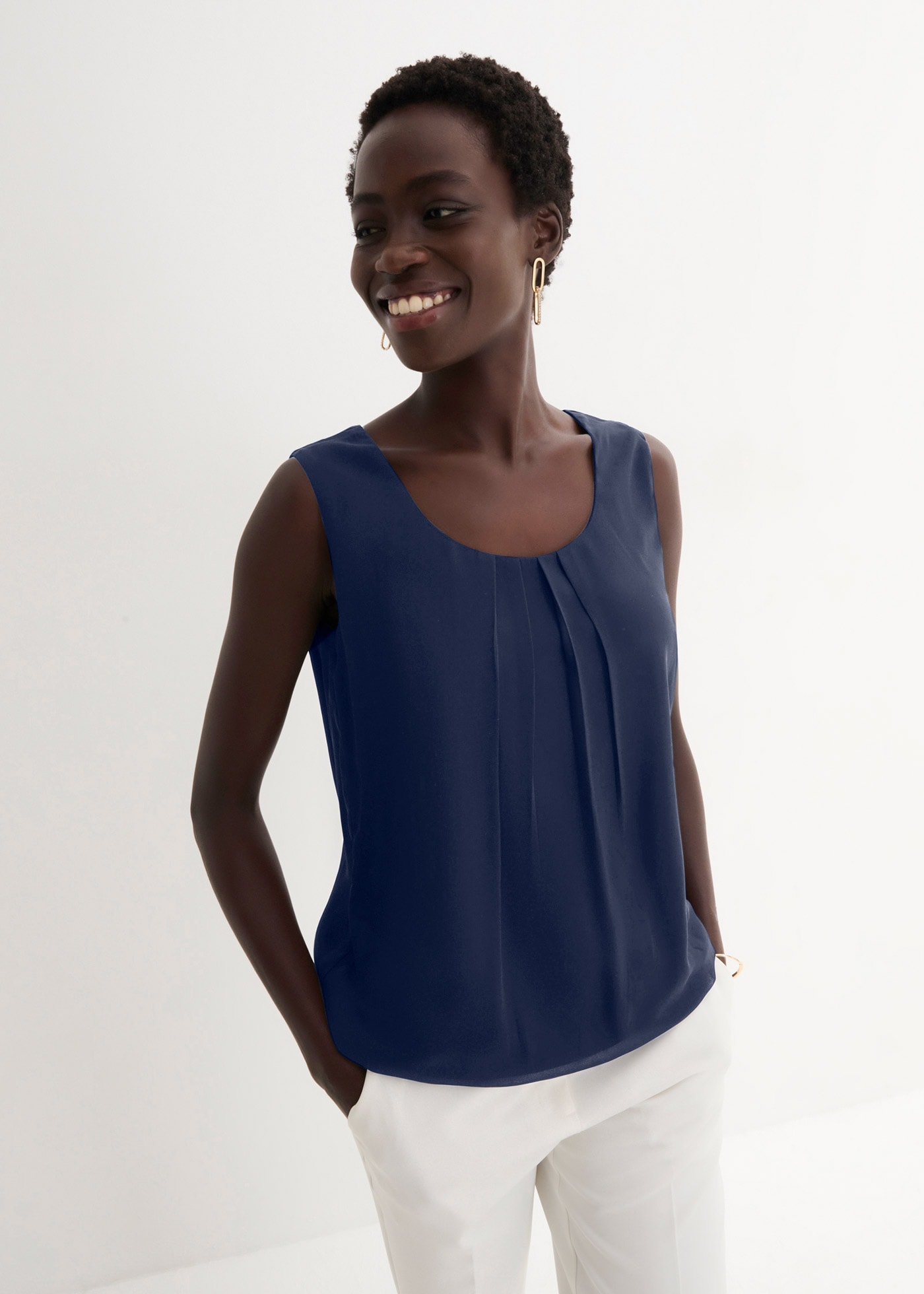bonprix Blusentop lockerer Schnitt, für Frühjahrsmode und Sommermode, aus Polyester