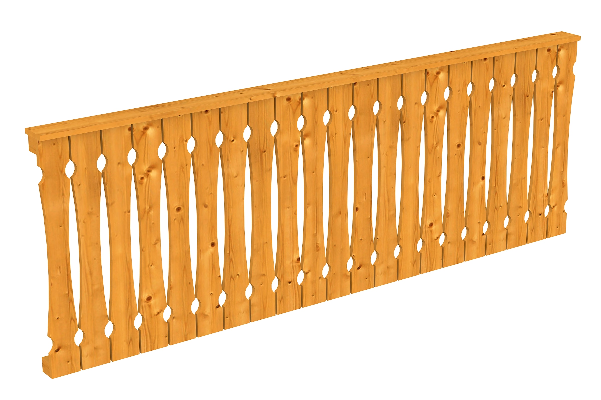 Brüstungsgeländer SKANHOLZ, H:96cm L:270cm, braun, Geländer, "Balkonschalung", für die Front
