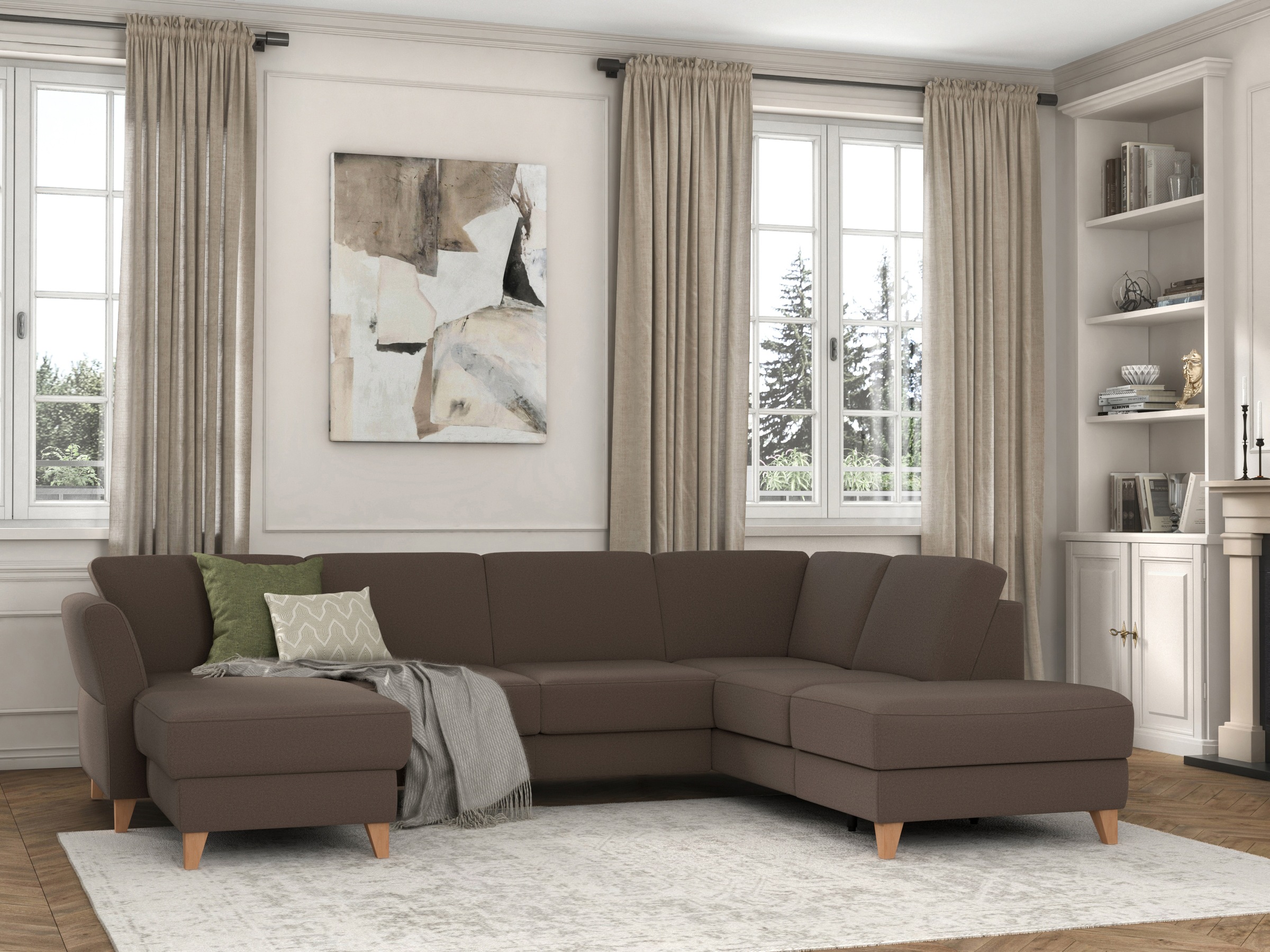 sit&more Wohnlandschaft "Visby U-Form" wahlweise mit Bettfunktion und Staur günstig online kaufen