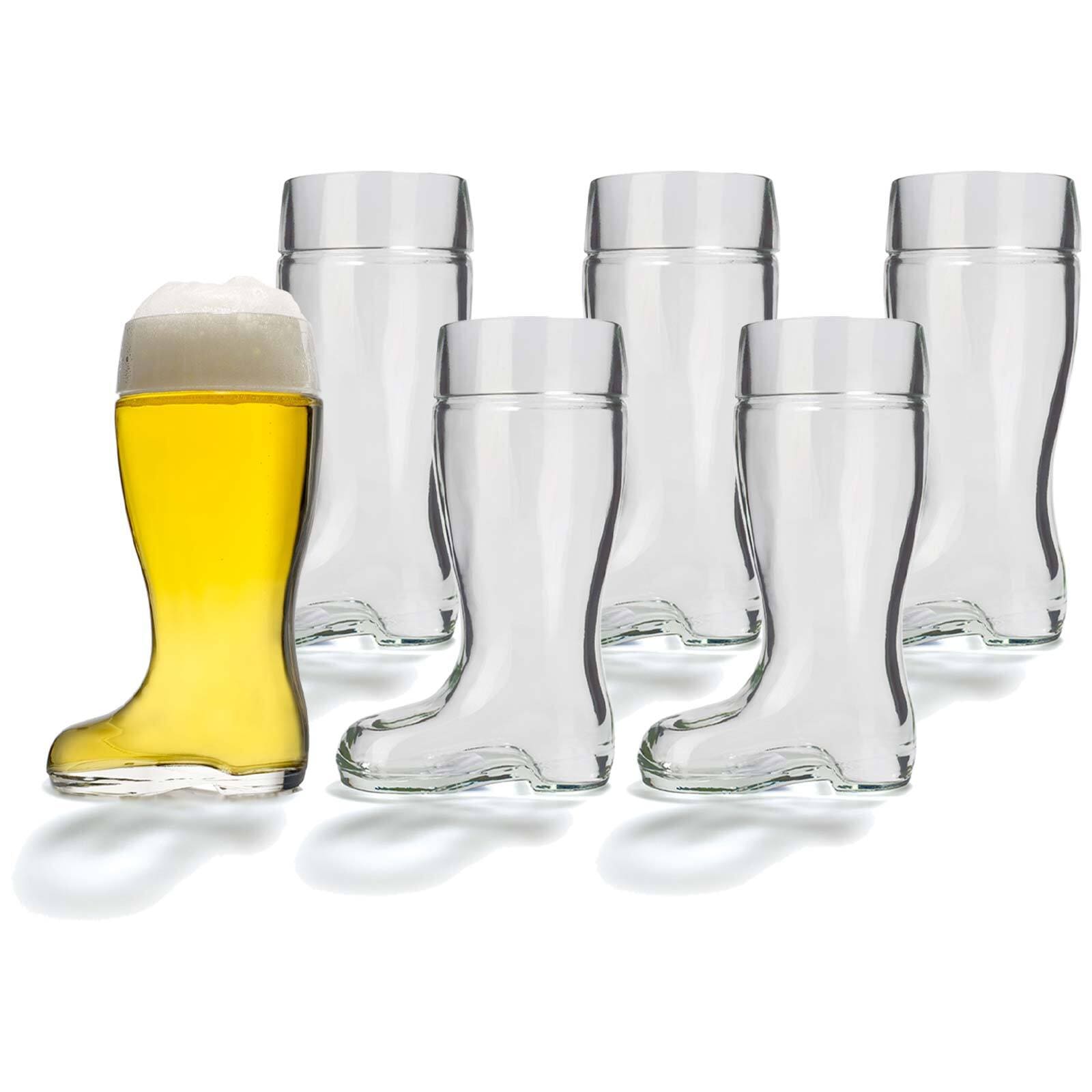 STÖLZLE Bierglas "Biergläser Stiefel 1000 ml 6er Set transparent", transparent, Trinkgefäße