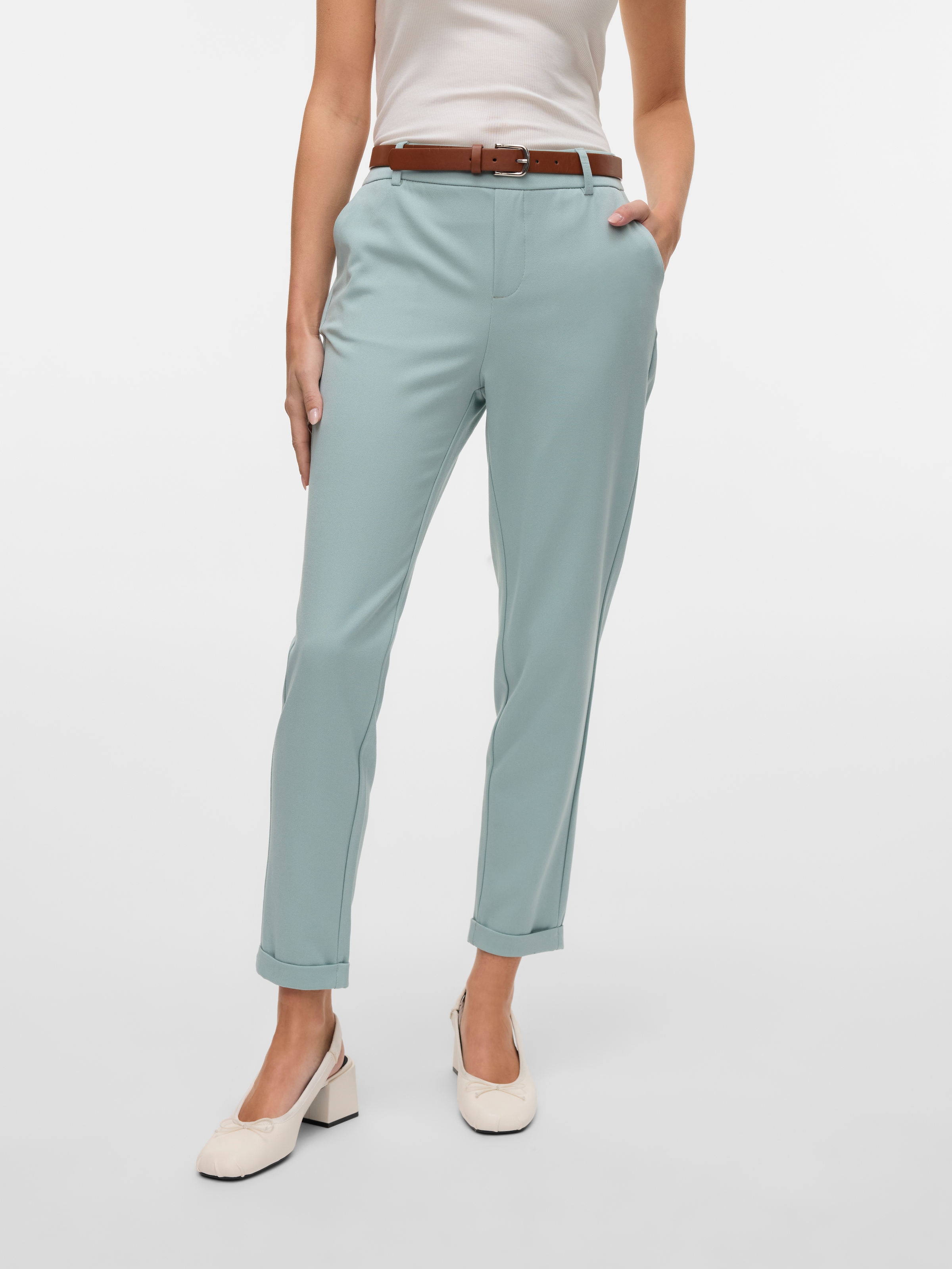 Vero Moda Anzughose »VMMAYA MR LOOSE SOLID PANT NOOS«, knöchelfreie Form mit Saumaufschlag