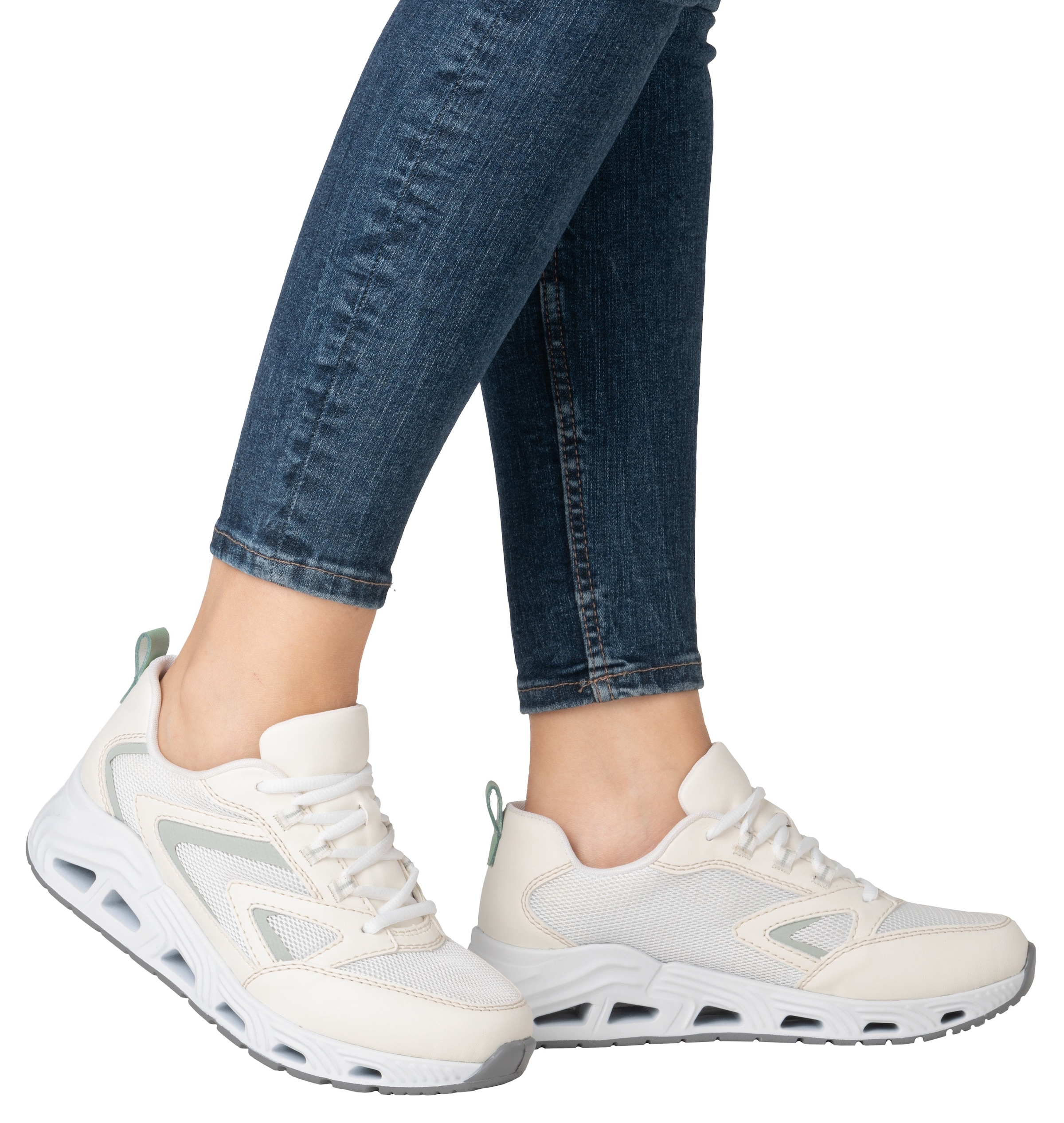RIEKER Sport Keilsneaker, Halbschuh, Schnürschuh, Freizeitsneaker mit gepolstertem Schaftrand