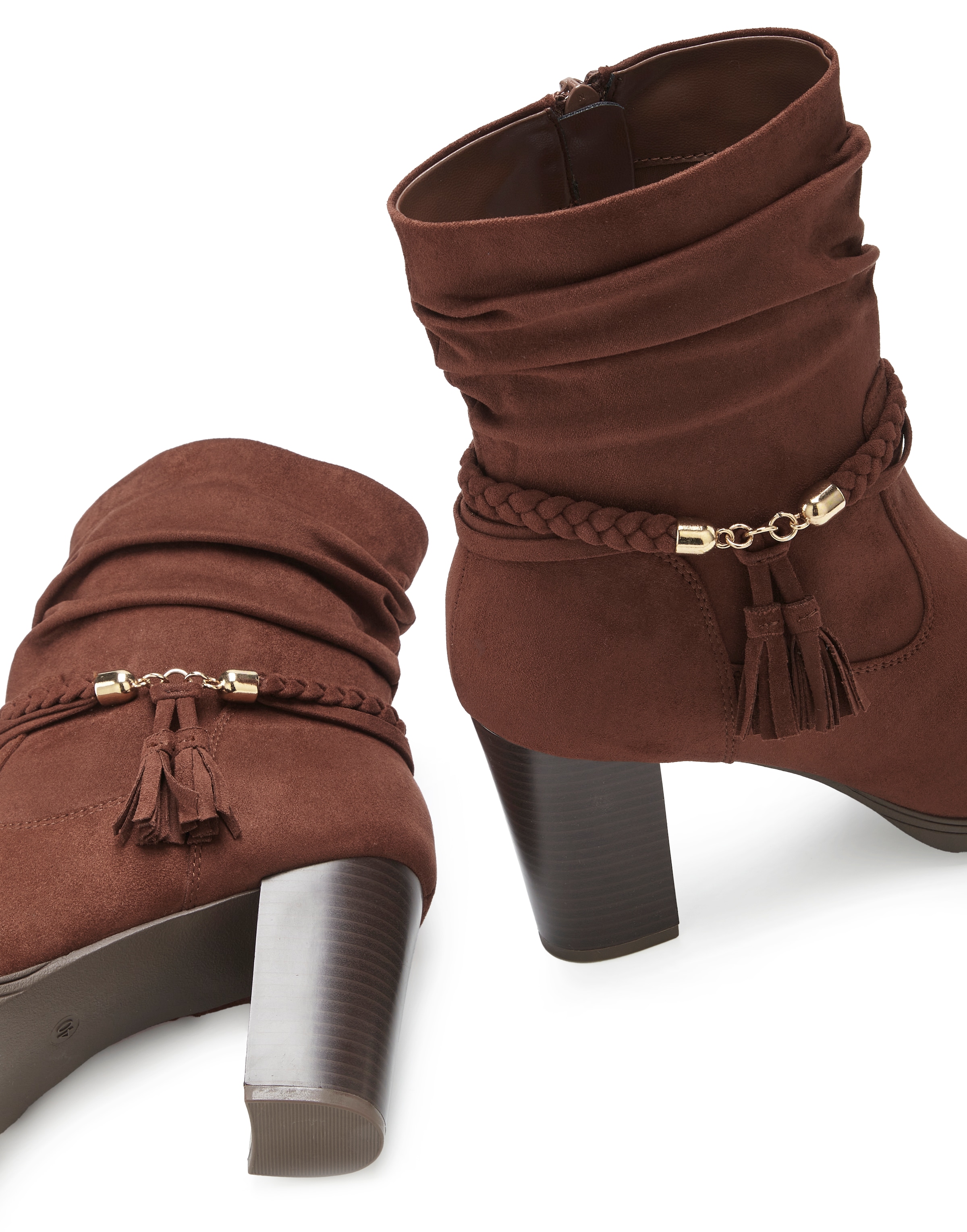 LASCANA Stiefelette »Stiefel, Boots,«  mit Blockabsatz  und Schmuckelement VEGAN