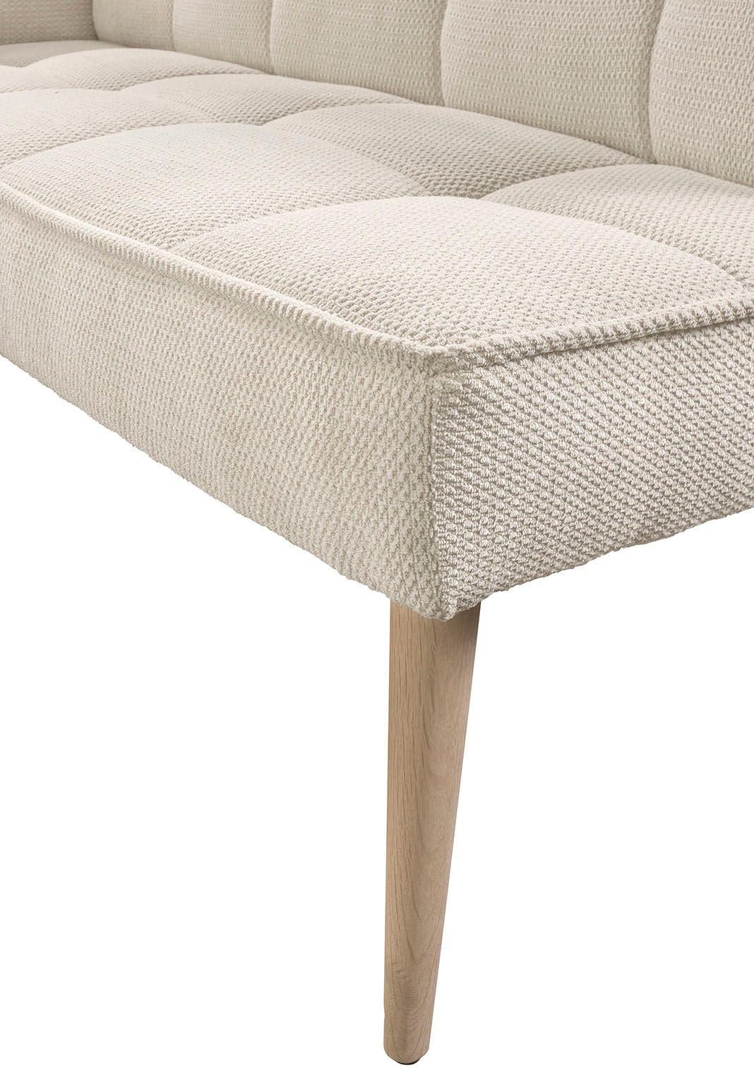 exxpo - sofa fashion Eckbank »Latte« moderne Sitz- und Rückensteppung, bequem und elegant, hoher Holzfuß