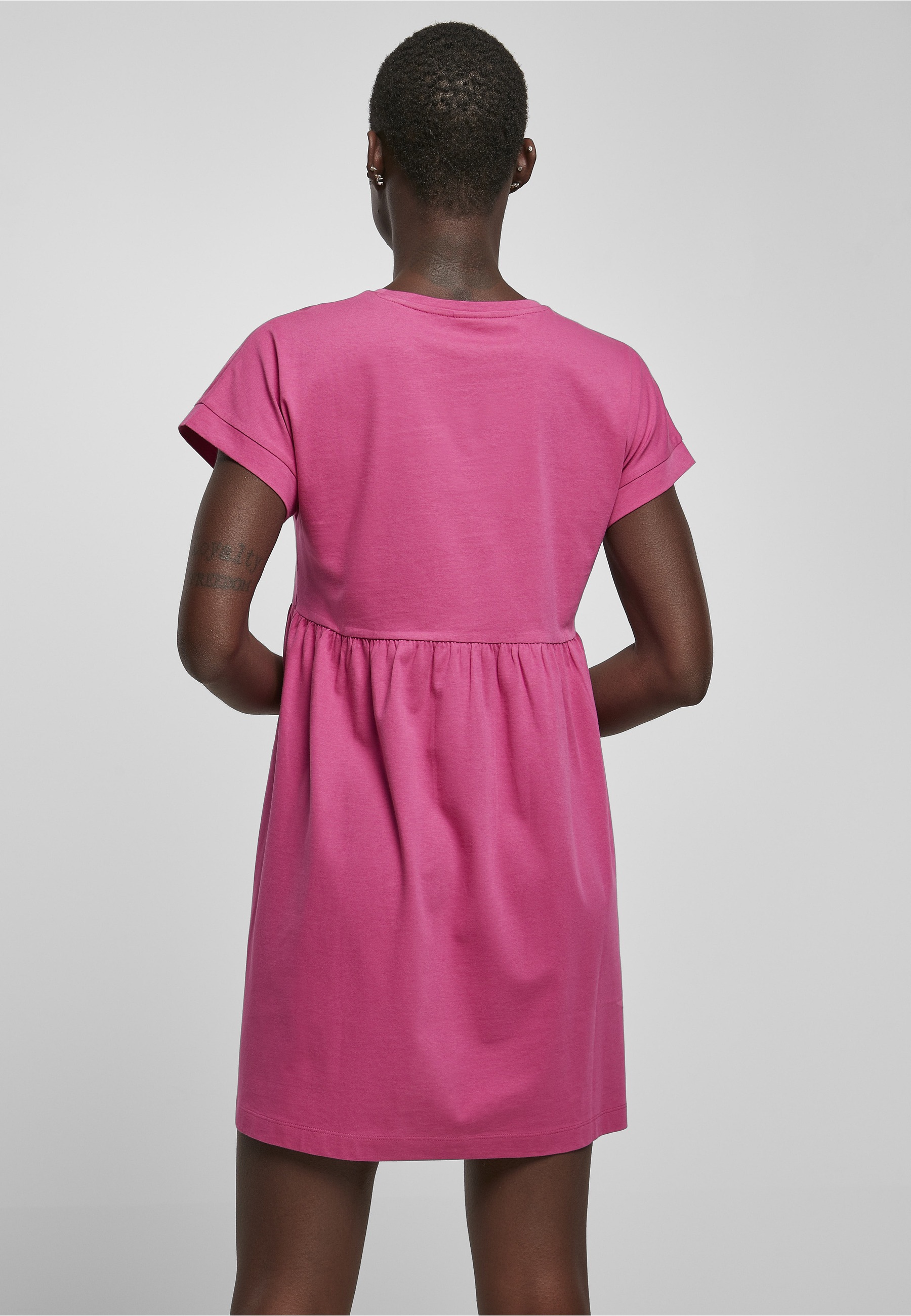 URBAN CLASSICS Shirtkleid »Urban Classics Damen Ladies Organic Empire Valance Tee Dress« 1 Stk. tlg.