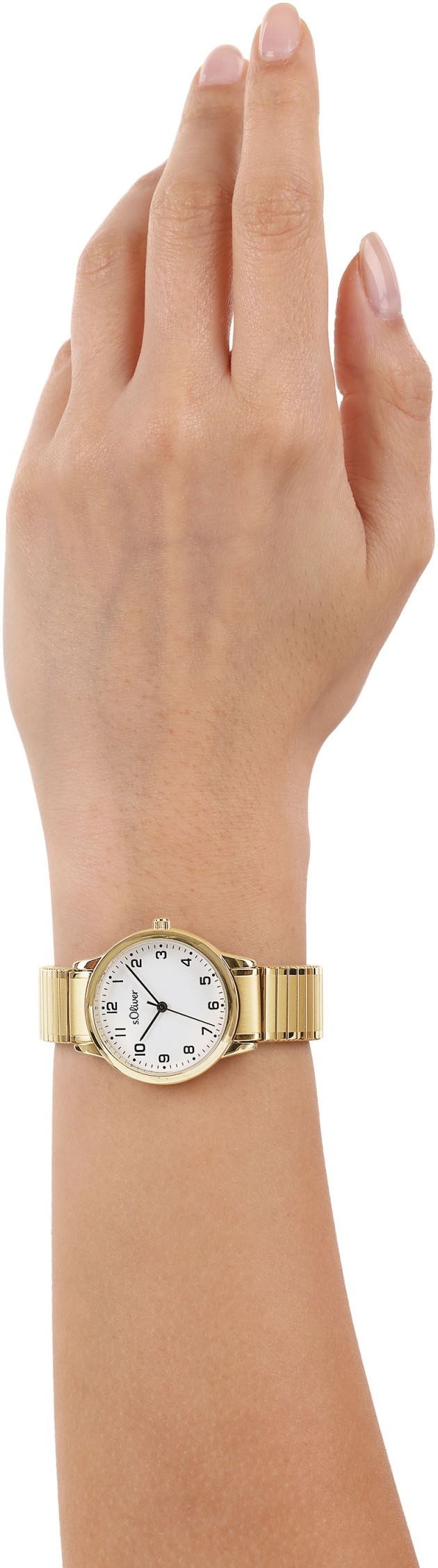 s.Oliver Quarzuhr, Armbanduhr, Damenuhr, Edelstahlarmband, Zugband
