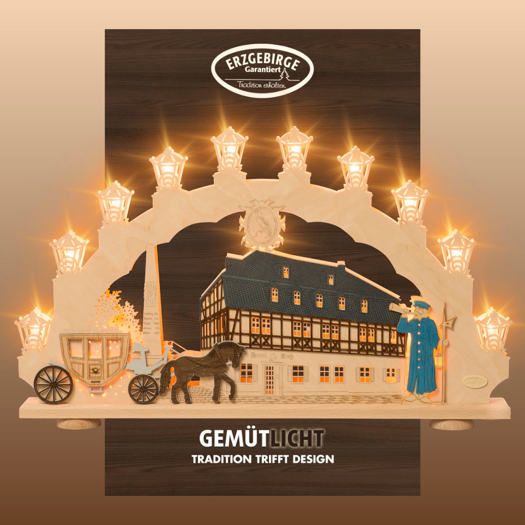 Weigla Schwibbogen "Zwönitz, Lichterbogen aus Holz, Fachwerkhaus, Made in G günstig online kaufen