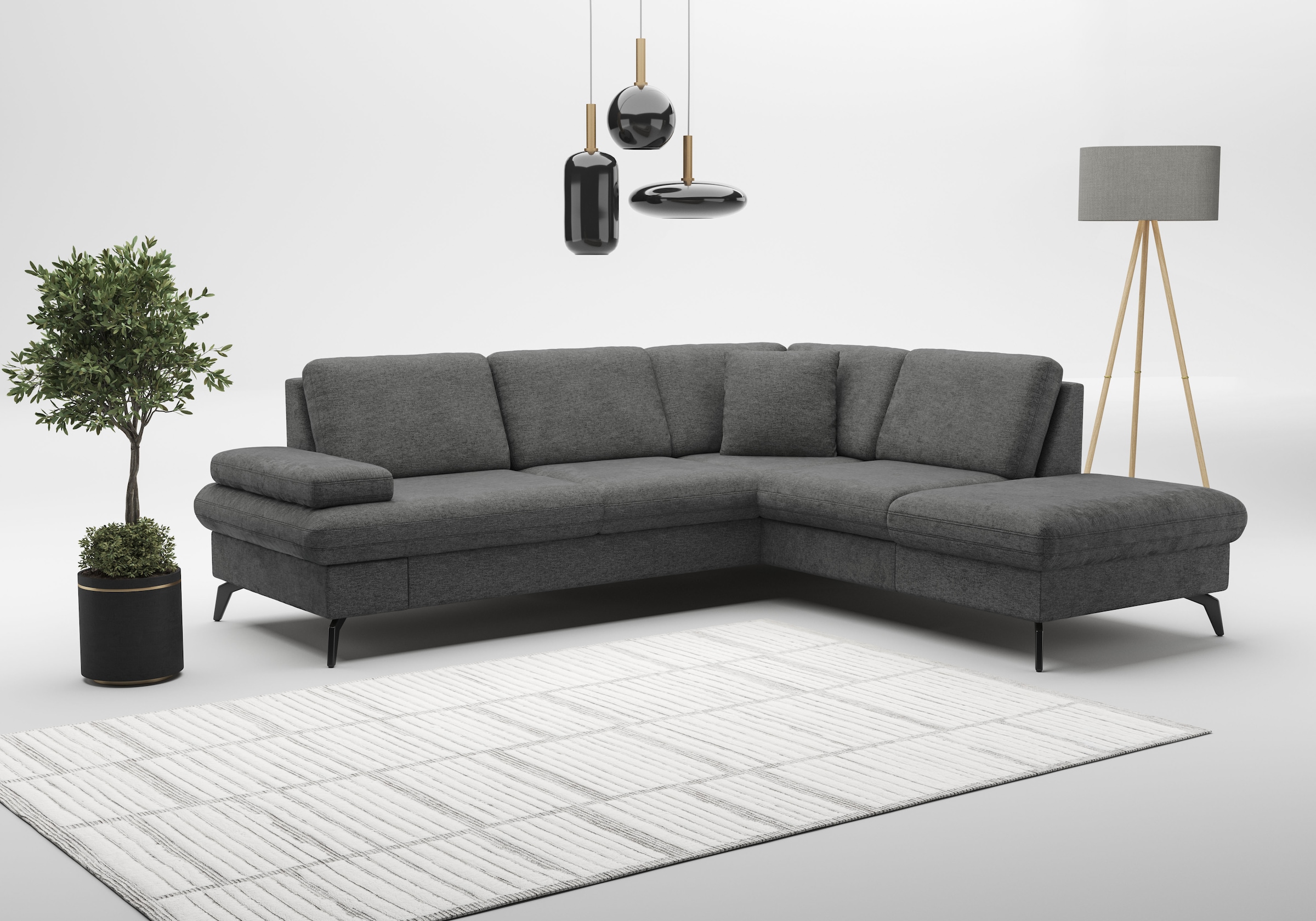sit&more Ecksofa "Morris Jubi L-Form, B: 238 cm" mit Armteilfunktion & 1 Zierkissen, optional Schlaffunktion