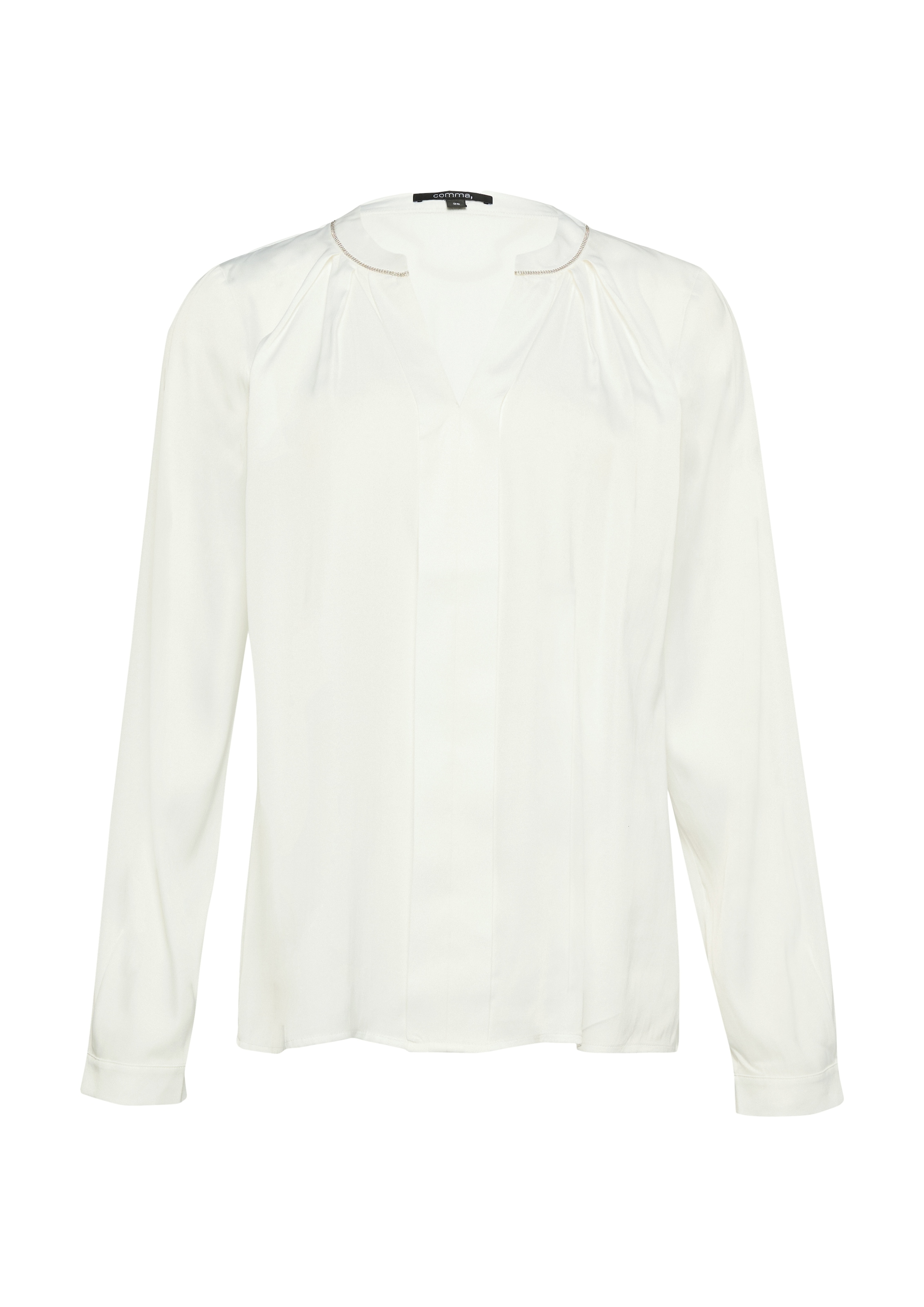 Comma Satinbluse mit Zier-Detail am Ausschnitt