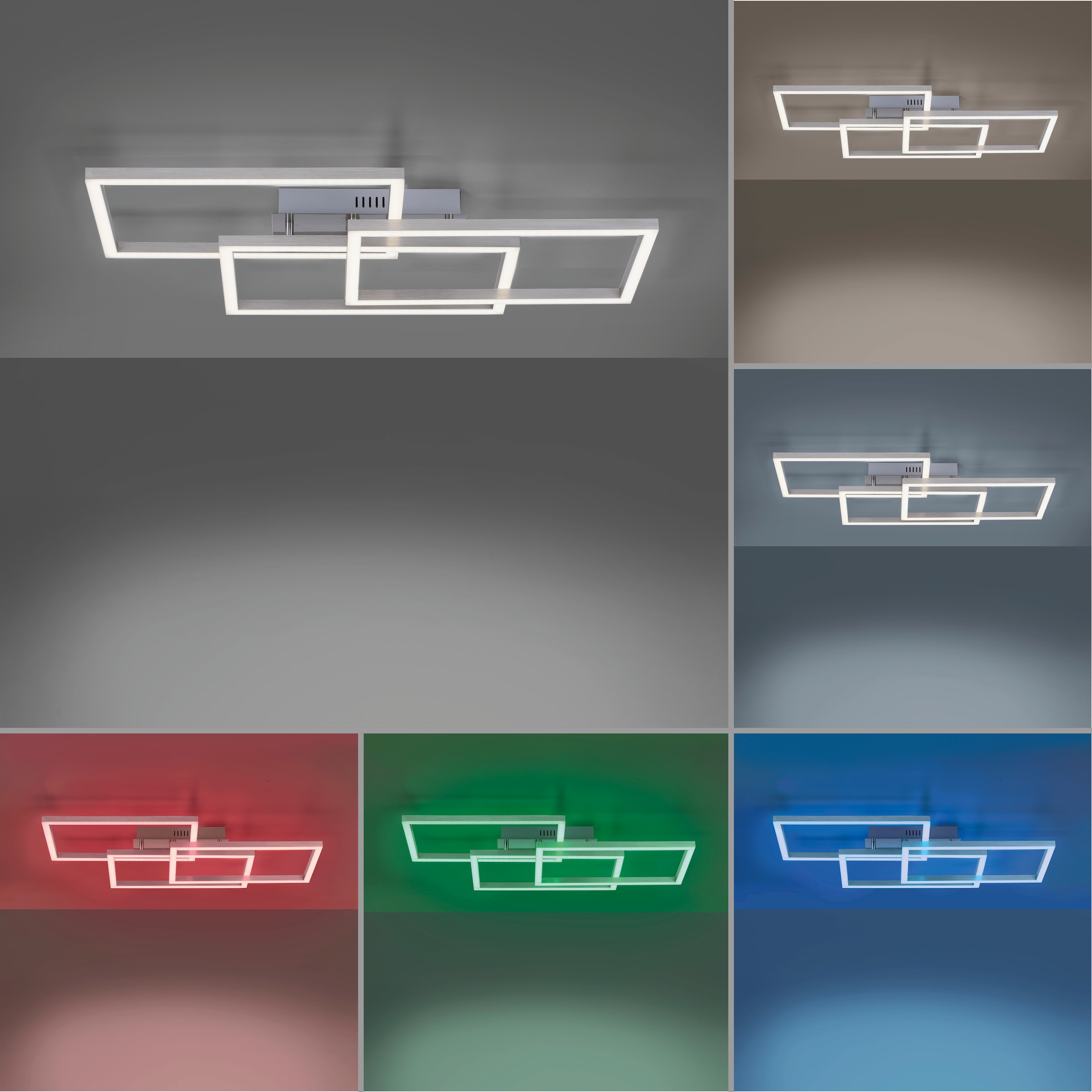 JUST LIGHT Deckenleuchte »Ls-MAXI«, 3 flammig, Leuchtmittel LED-Board | LED fest integriert, RGB+tunable white, Infrarot inkl., Fernbedienung, Smarthome fähig
