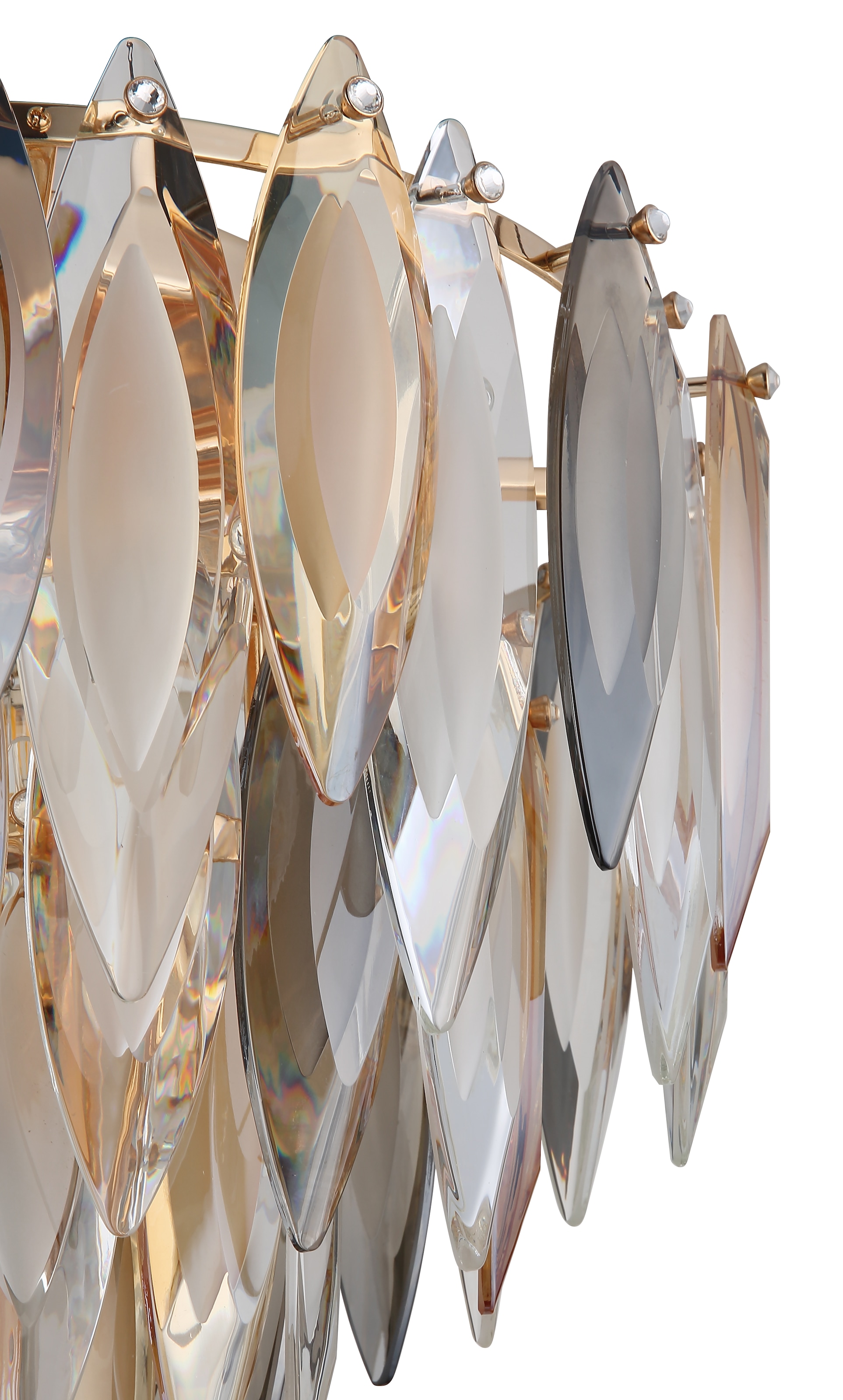GLOBO LIGHTING Deckenleuchte »ELINOR« E14 1 Stk. Deckenleuchte Gold, K9 Kristalle Rauch/Champagner/Klar, E14