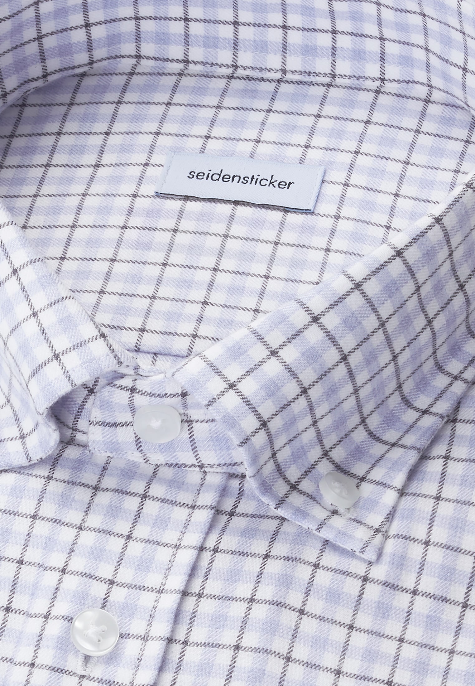seidensticker Flanellhemd »Schwarze Rose« Regular 1/1 Button-Down-Kragen Karo