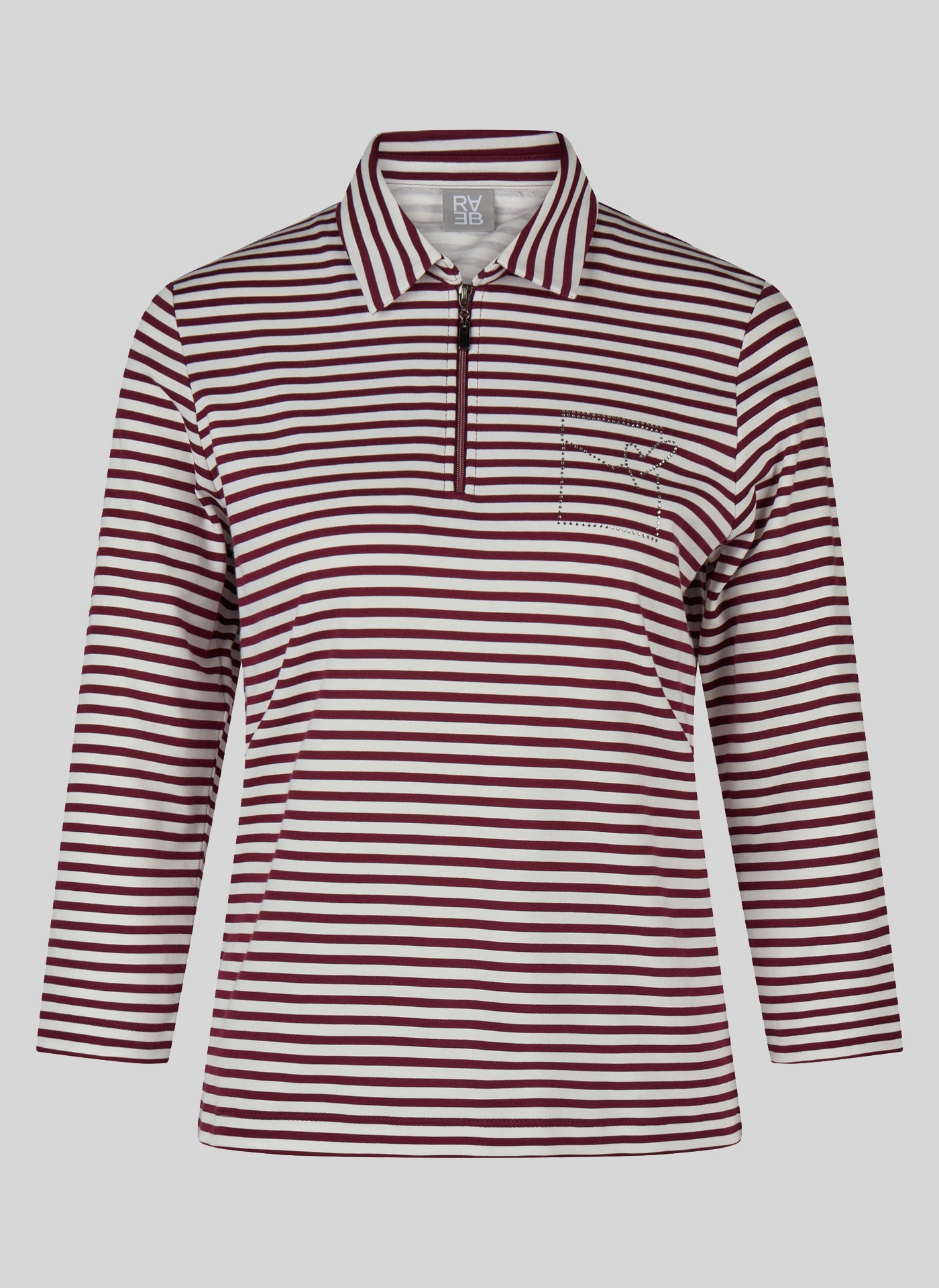 Rabe 3/4-Arm-Shirt mit Hemdkragen und Reißverschluss