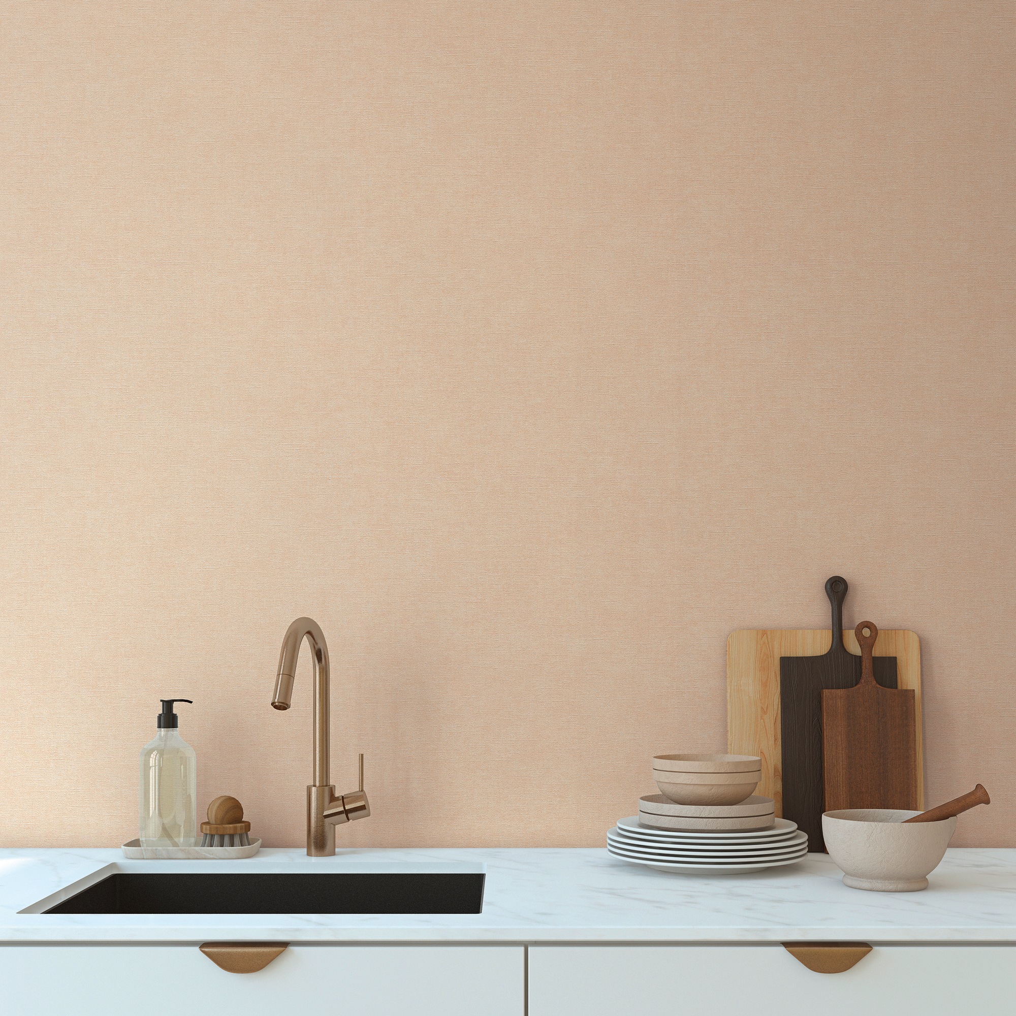 living walls Vliestapete »Smart Surfaces einfarbige Tapete Unitapete Struktur-Optik Landhaus«, matt, Vliestapete Textil-Optik für Schlafzimmer Küche Wohnzimmer Uni Design