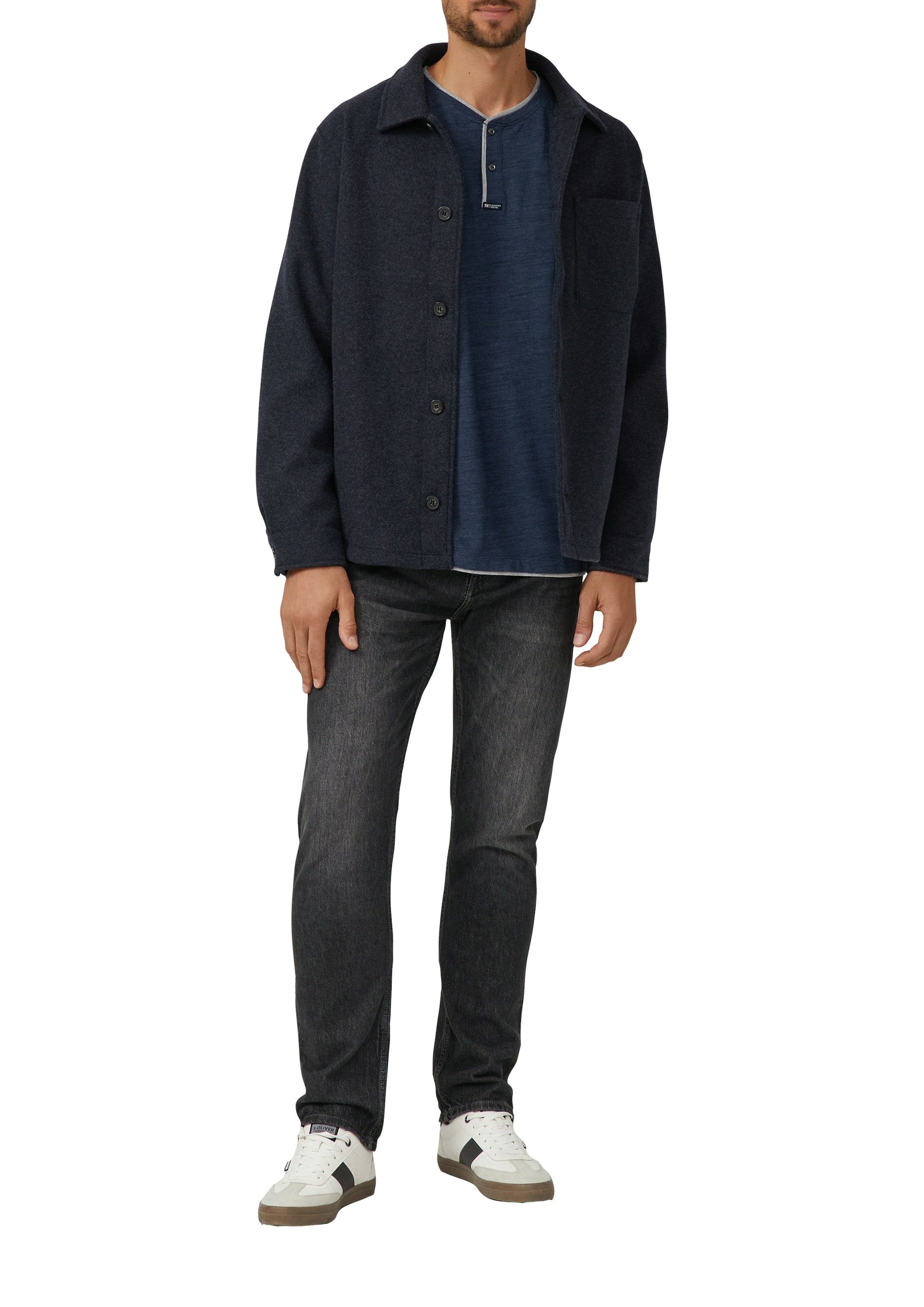 s.Oliver Henleyshirt mit Kontrast-Details günstig online kaufen