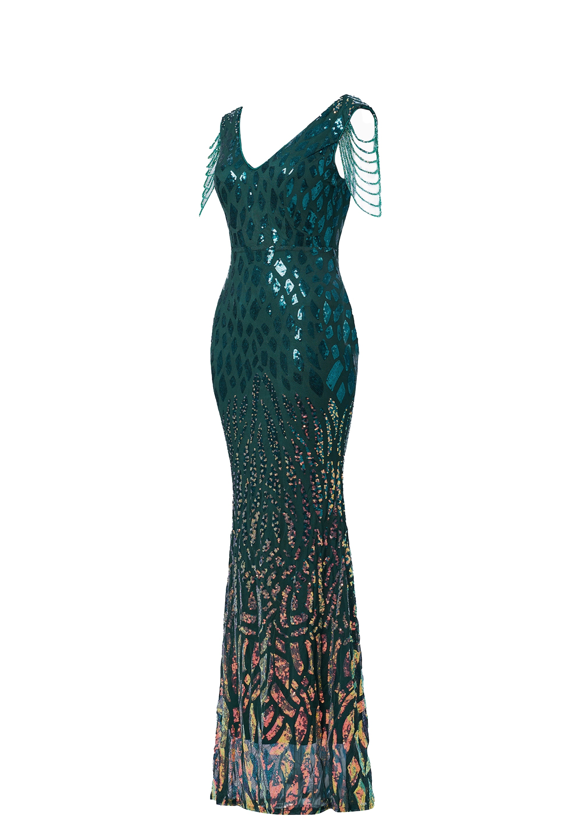 Moda Minx Jerseykleid »Rosie long Sequin«, (1 tlg.), mit raffinierten Details an den Schultern