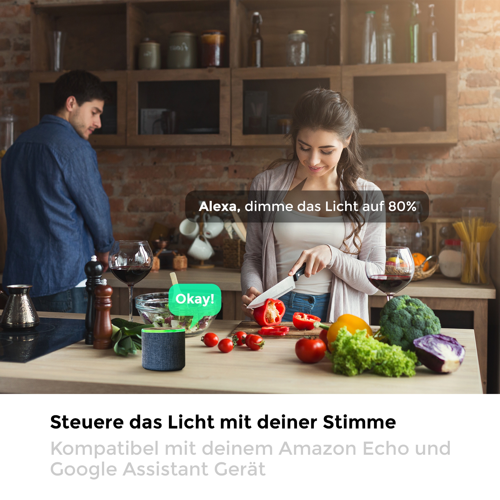 B.K.Licht LED-Leuchtmittel, E14, 1 St., Warmweiß, Smart Home LED-Lampe, RGB, WiFi, App-Steuerung, dimmbar