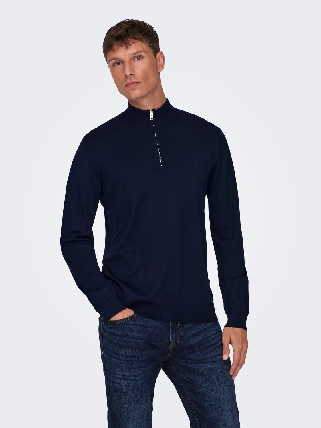 ONLY & SONS Strickpullover "ONSWYLER LIFE REG 14 HALF ZIP KNIT NOOS" günstig online kaufen