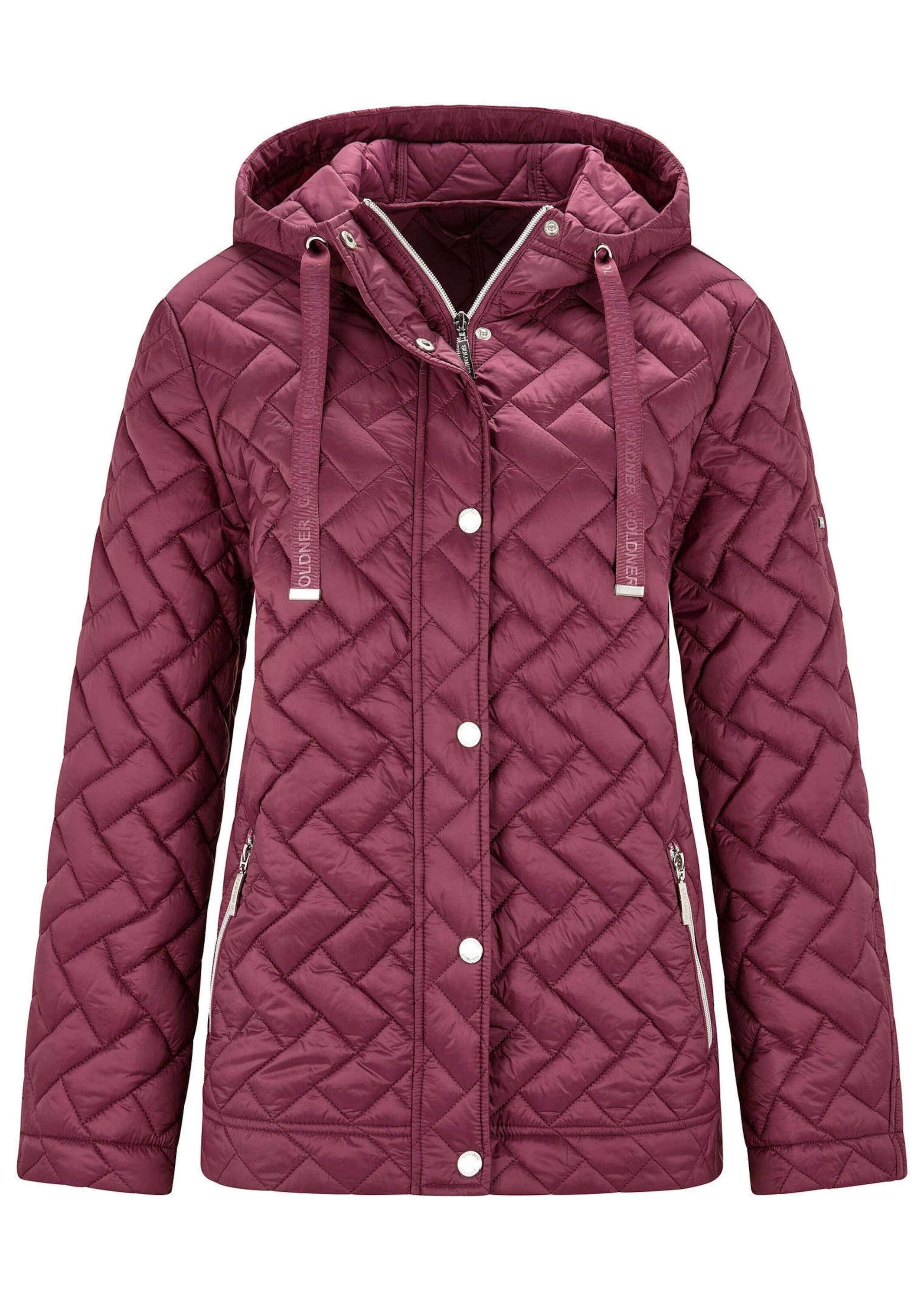 GOLDNER Kurzjacke "Kurzgröße Übergangsjacke mit Kapuze" Mit dekorativen Ripsbändern