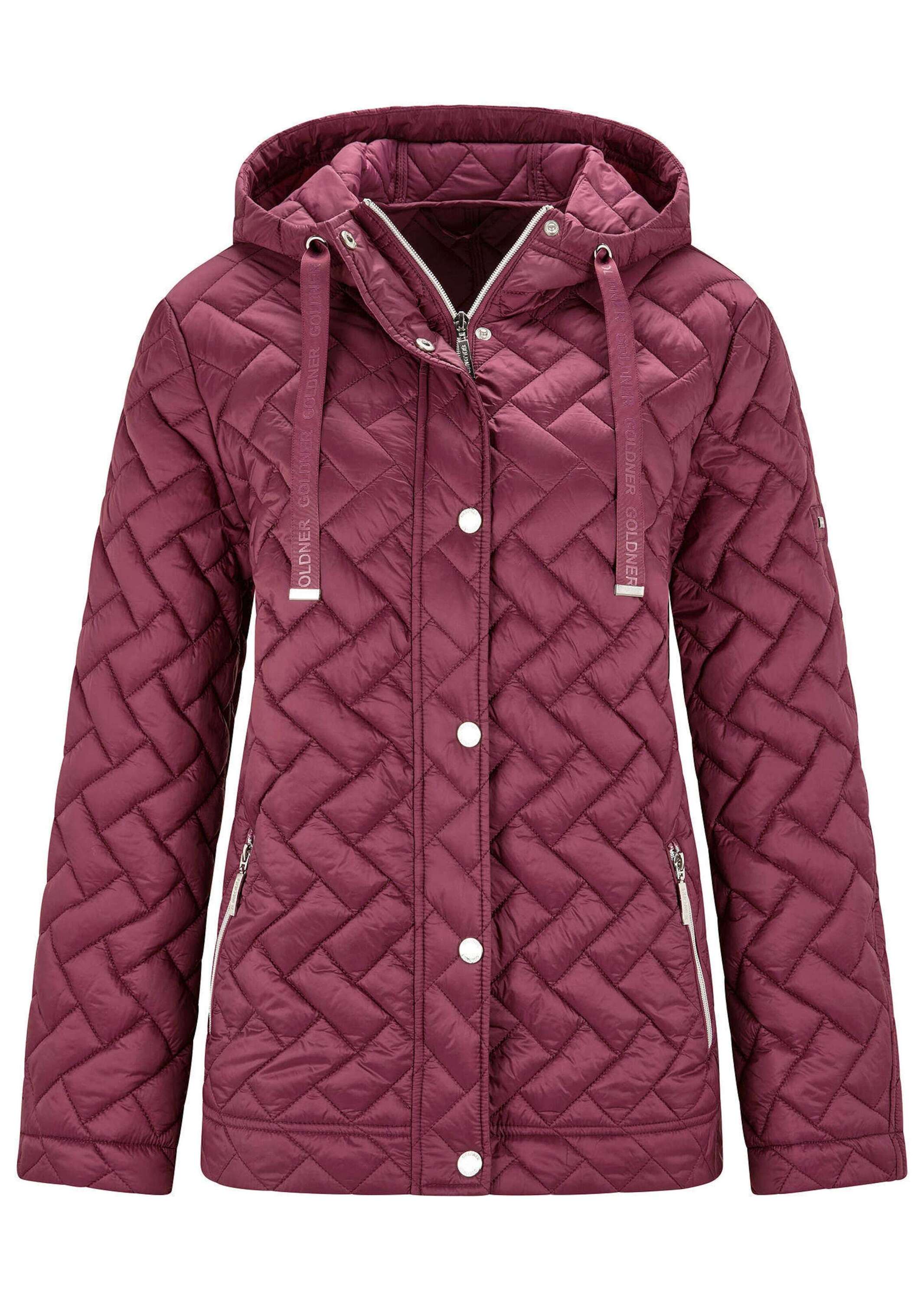 GOLDNER Kurzjacke "Übergangsjacke mit Kapuze" Mit dekorativen Ripsbändern