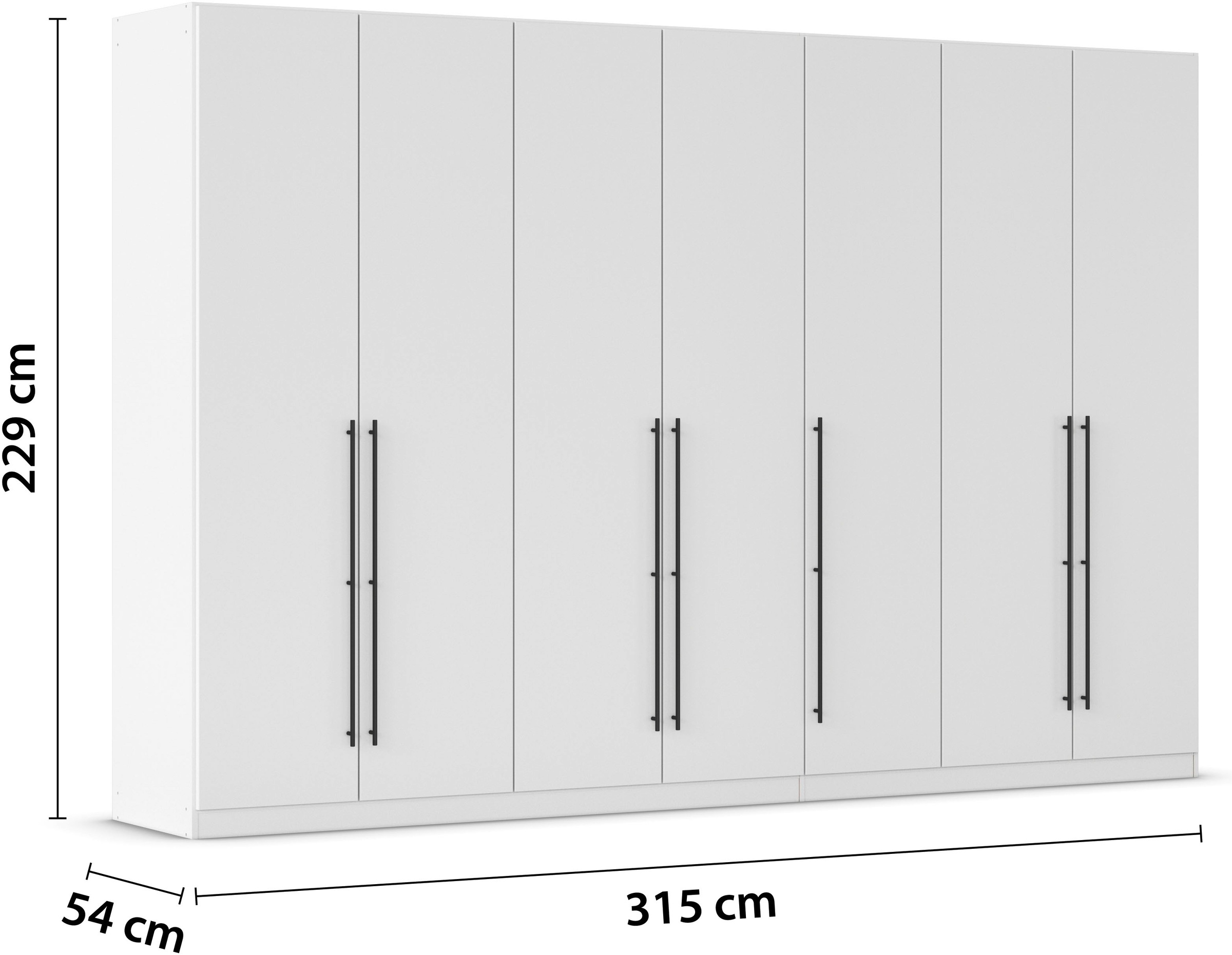rauch Kleiderschrank »Drehtürenschrank Schrank Garderobe Wäscheschrank Schlafzimmer AVOLA«, (in 3 verschiedenen Ausstattungen BASIC/CLASSIC/PREMIUM), mit hochwertigen Stangengriffen in Schwarz aus Metall MADE IN GERMANY