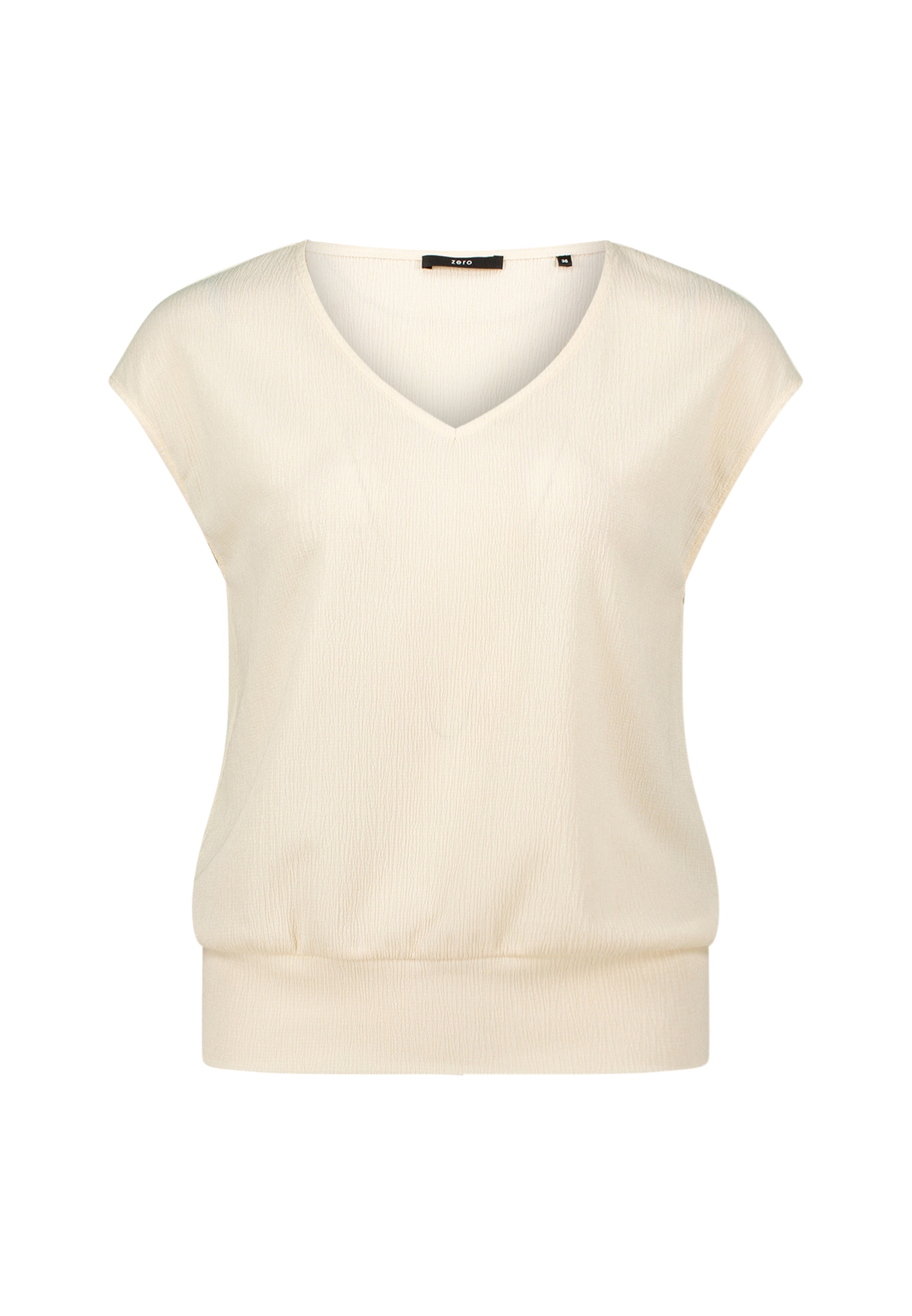 Zero Kurzarmshirt »zero Plissee-Shirt mit V-Ausschnitt«, (1 tlg.), Plain/ohne Details