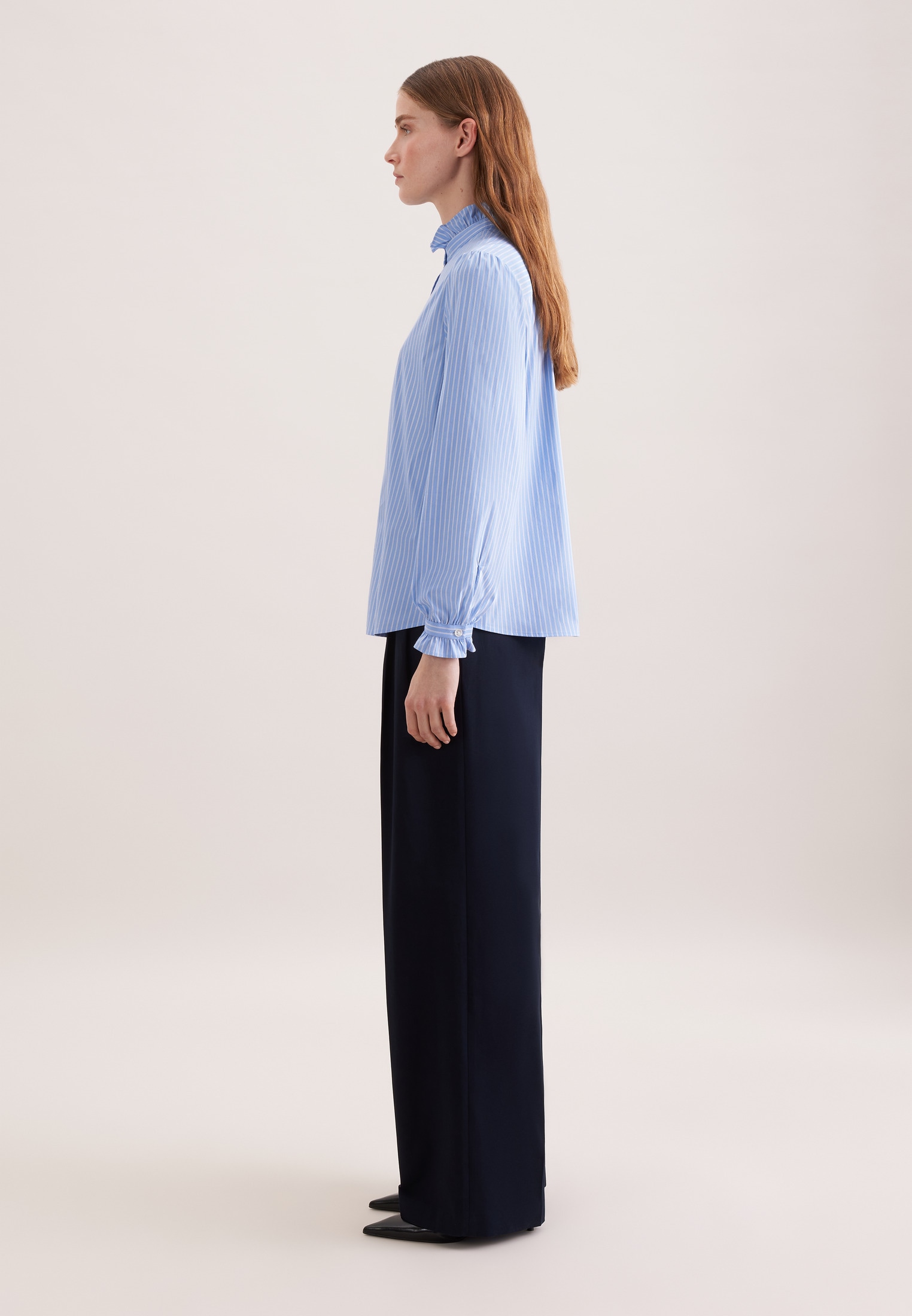 seidensticker Rüschenbluse 1/1 Stehkragen Gestreift