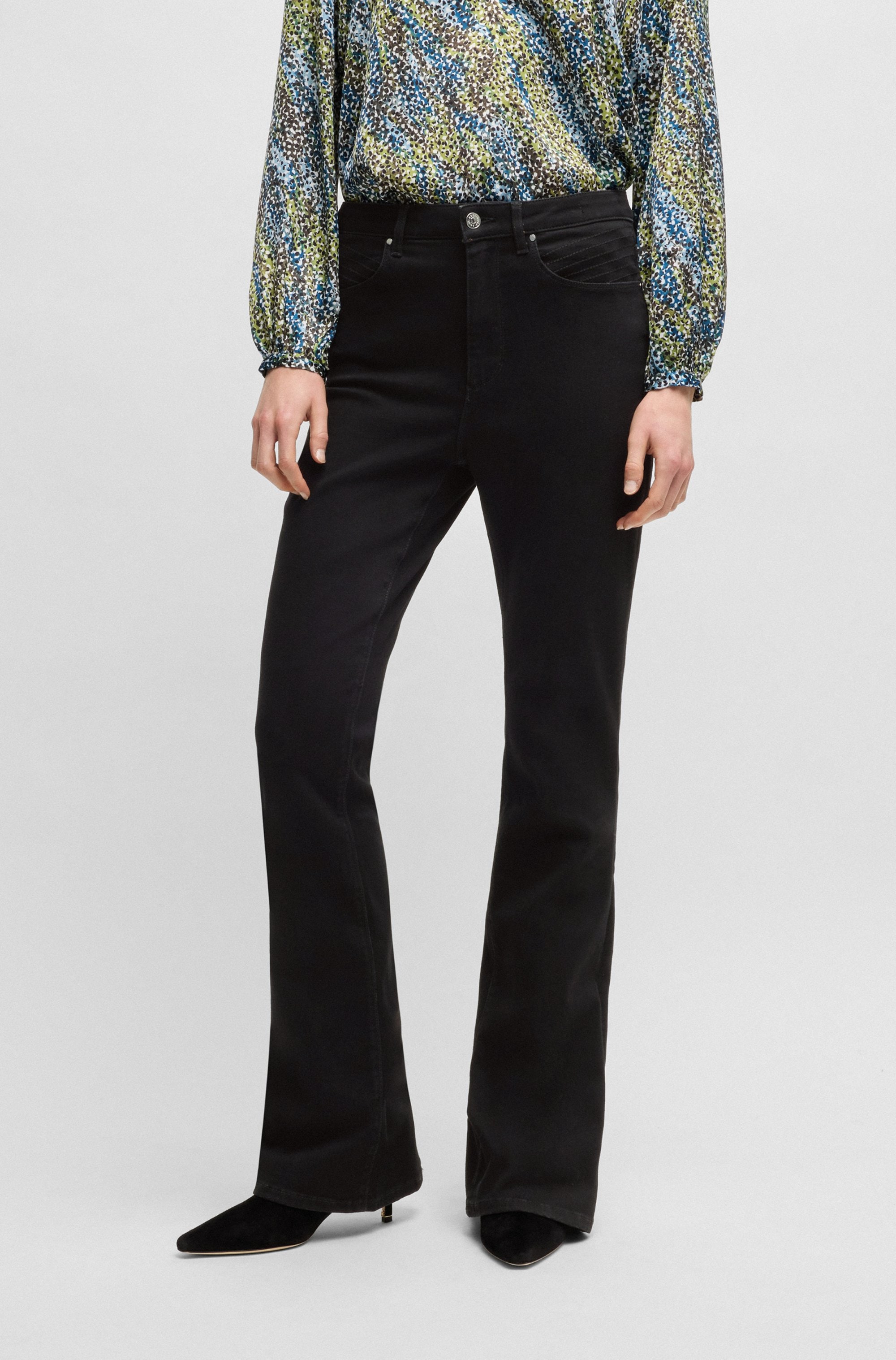 BOSS ORANGE Schlagjeans "Rosa High Rise Bootcut Premium Damenmode", mit BOS günstig online kaufen