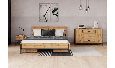 INOSIGN Bett »Aubetin«,toller Materialmix aus Holz und Metall kaufen