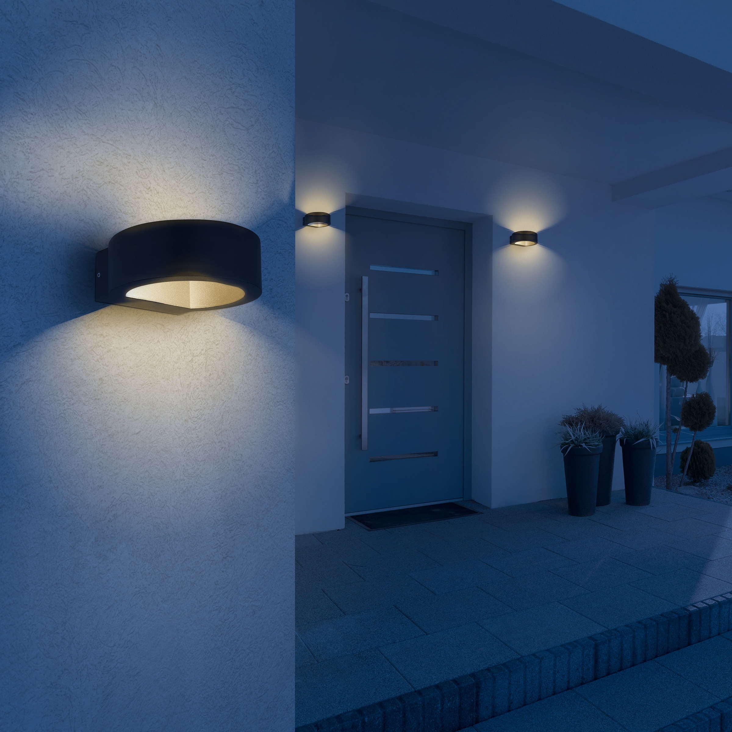 GLOBO LIGHTING LED Außen-Wandleuchte »SLICE I«, Leuchtmittel LED-Modul | LED fest integriert, Außenbereich/IP54/3000K/Lichtschein: auf- und abwärts